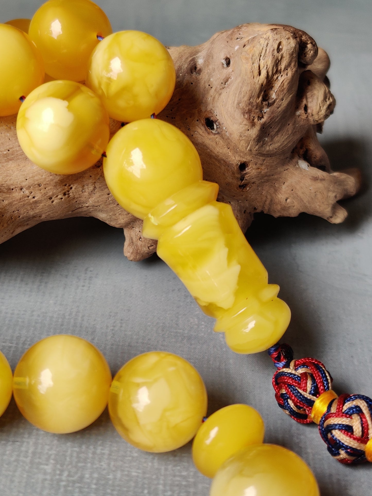 Highly Collectible Extra Long Natural Amber Misbaha 61 Beads from Private Collector from Poland + Certificate