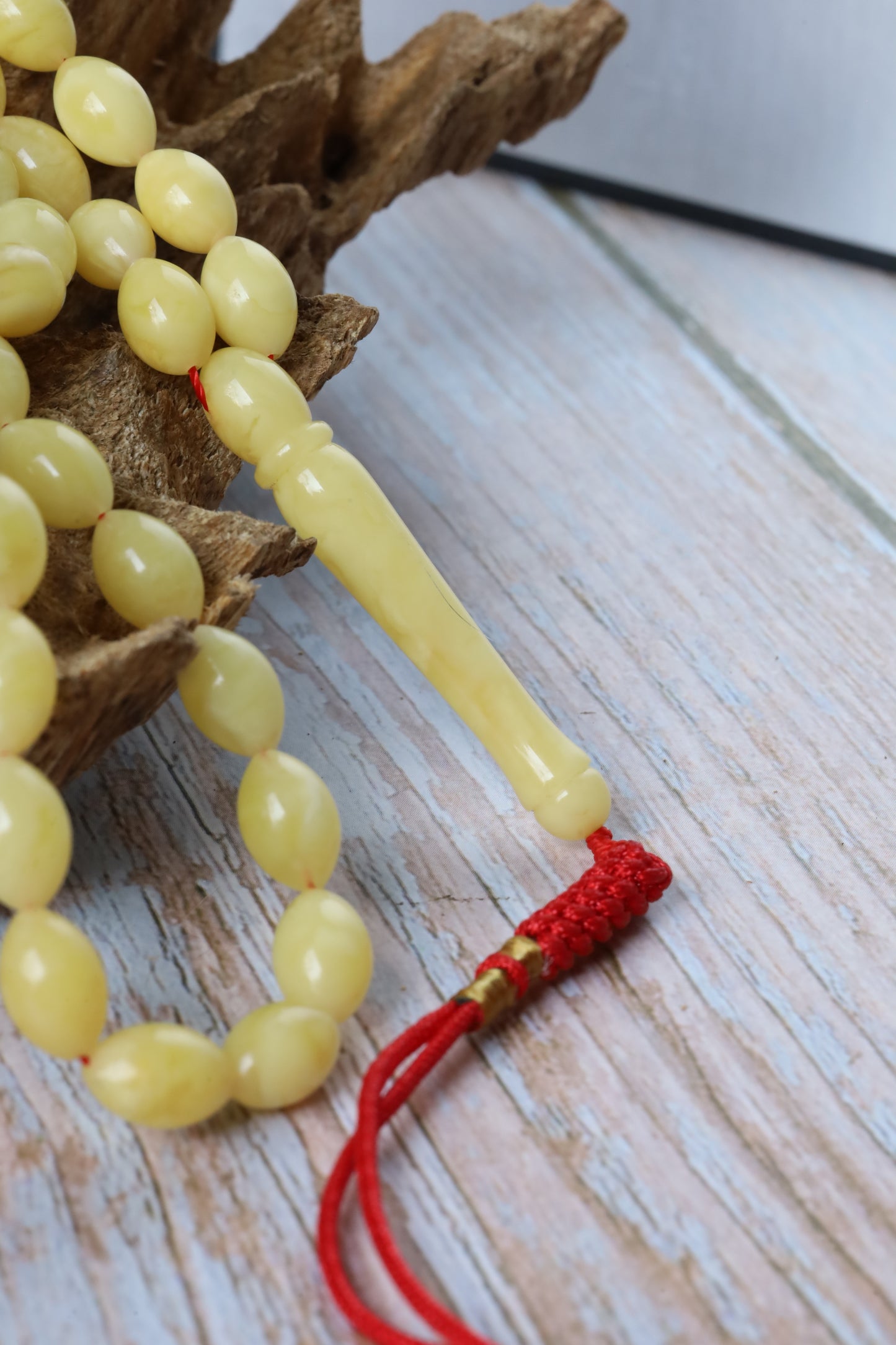 Tiger Butterscotch Amber Misbah – 66 Olive Beads