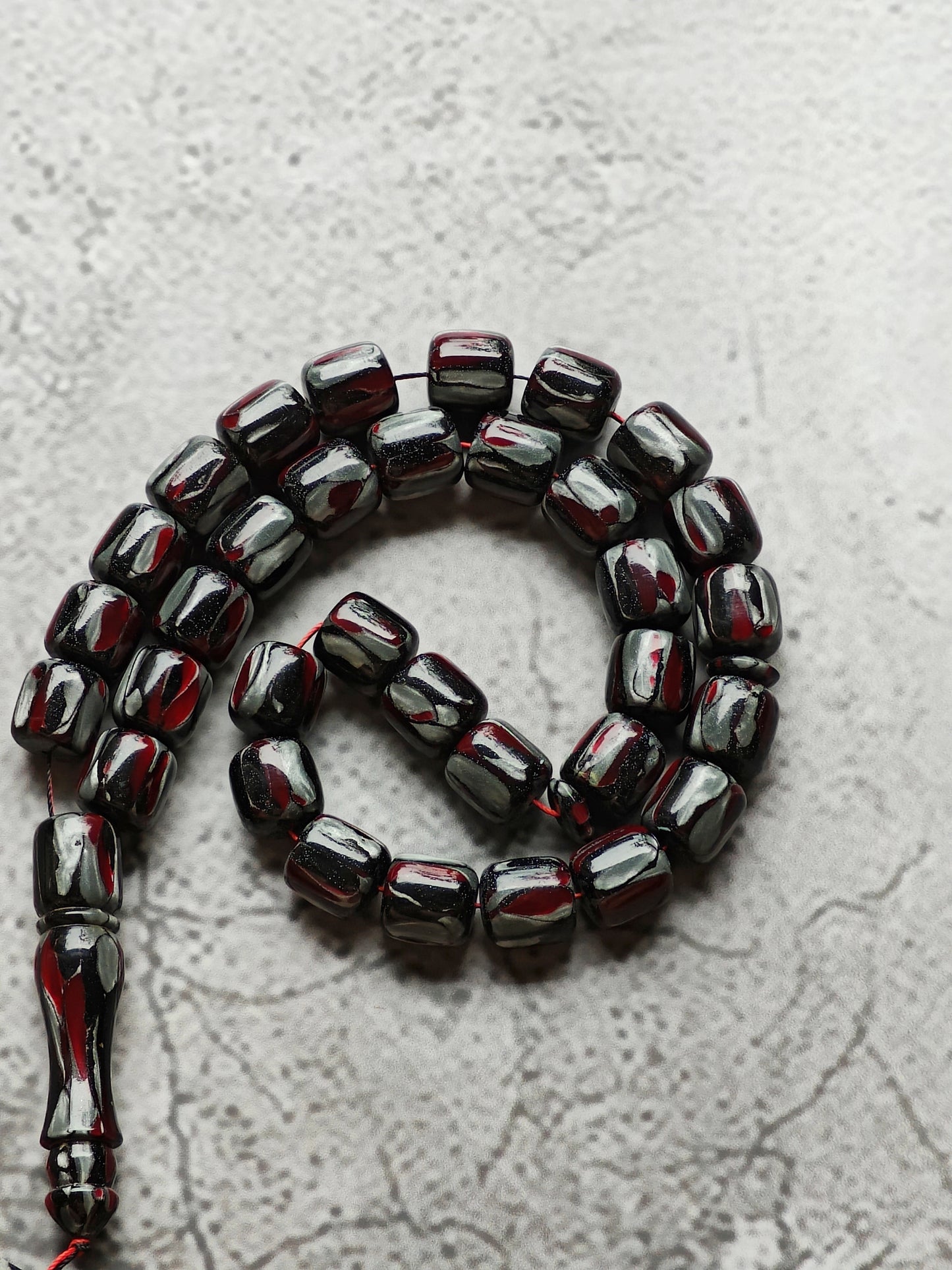 Multicolor Galalith Rosary 33 Beads