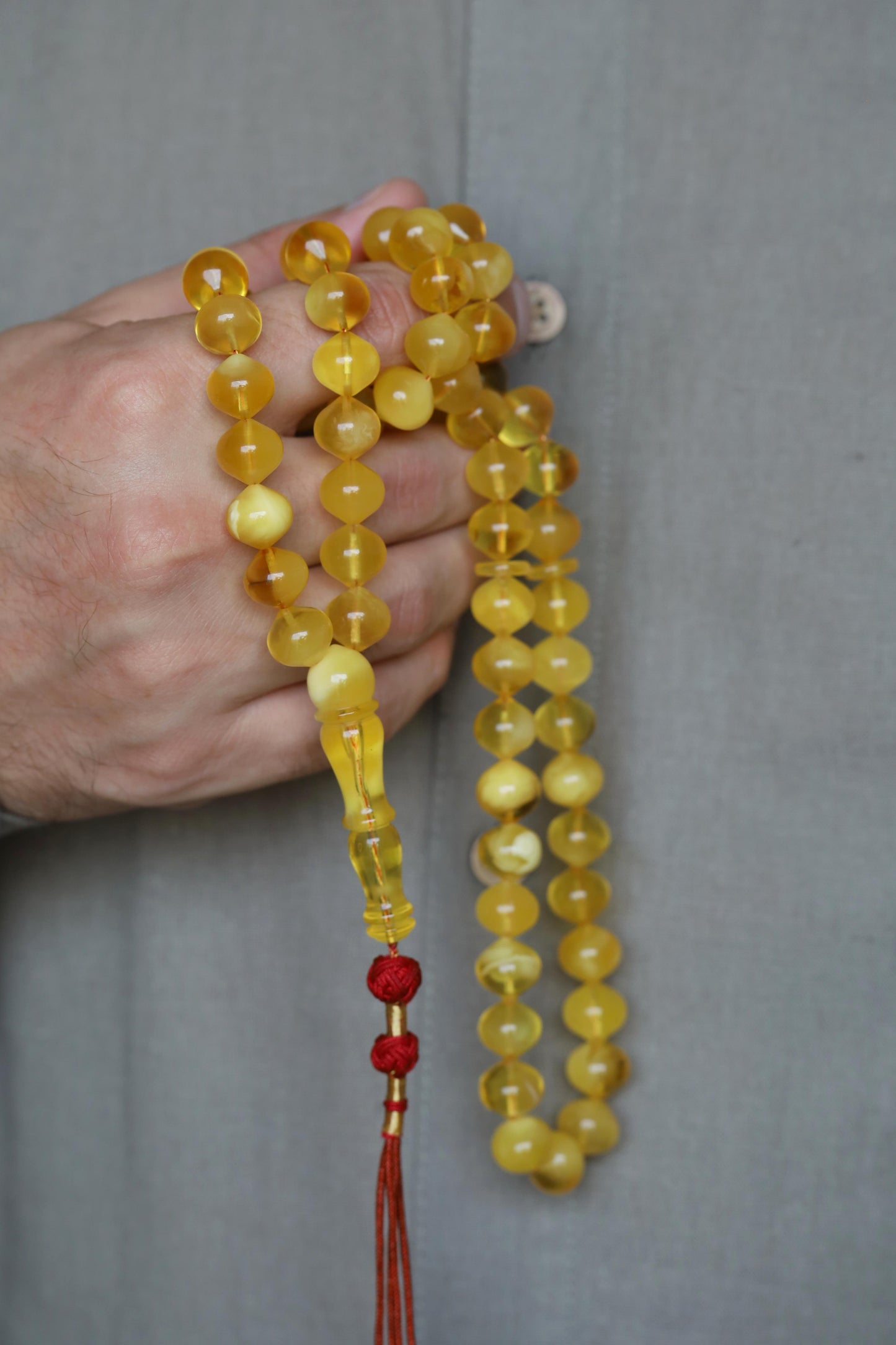 Unique Multicolor Amber Misbah – 66 Beads Istanbul Shape