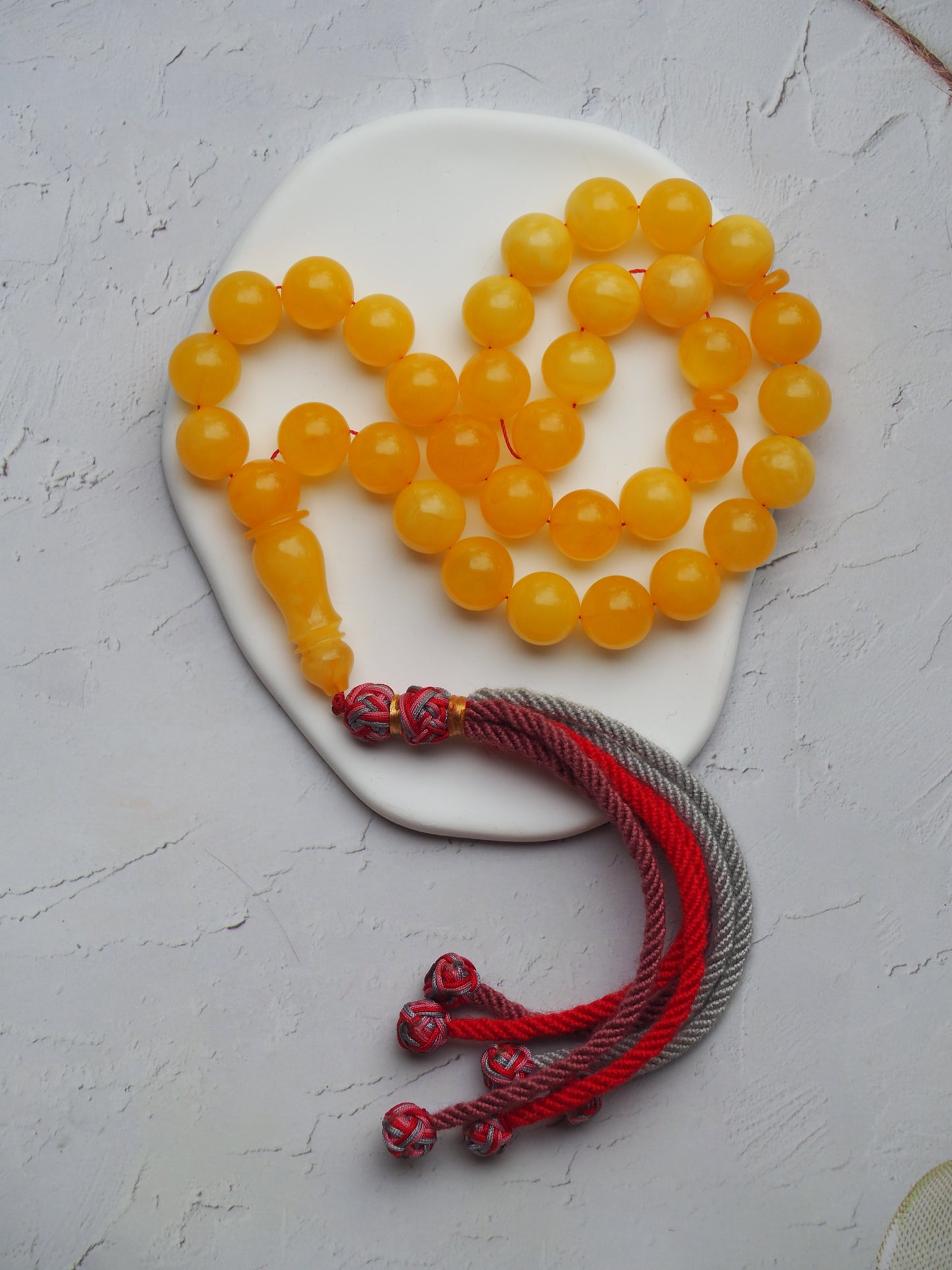 Natural Butterscotch Amber Misbah 33 Beads 13 mm