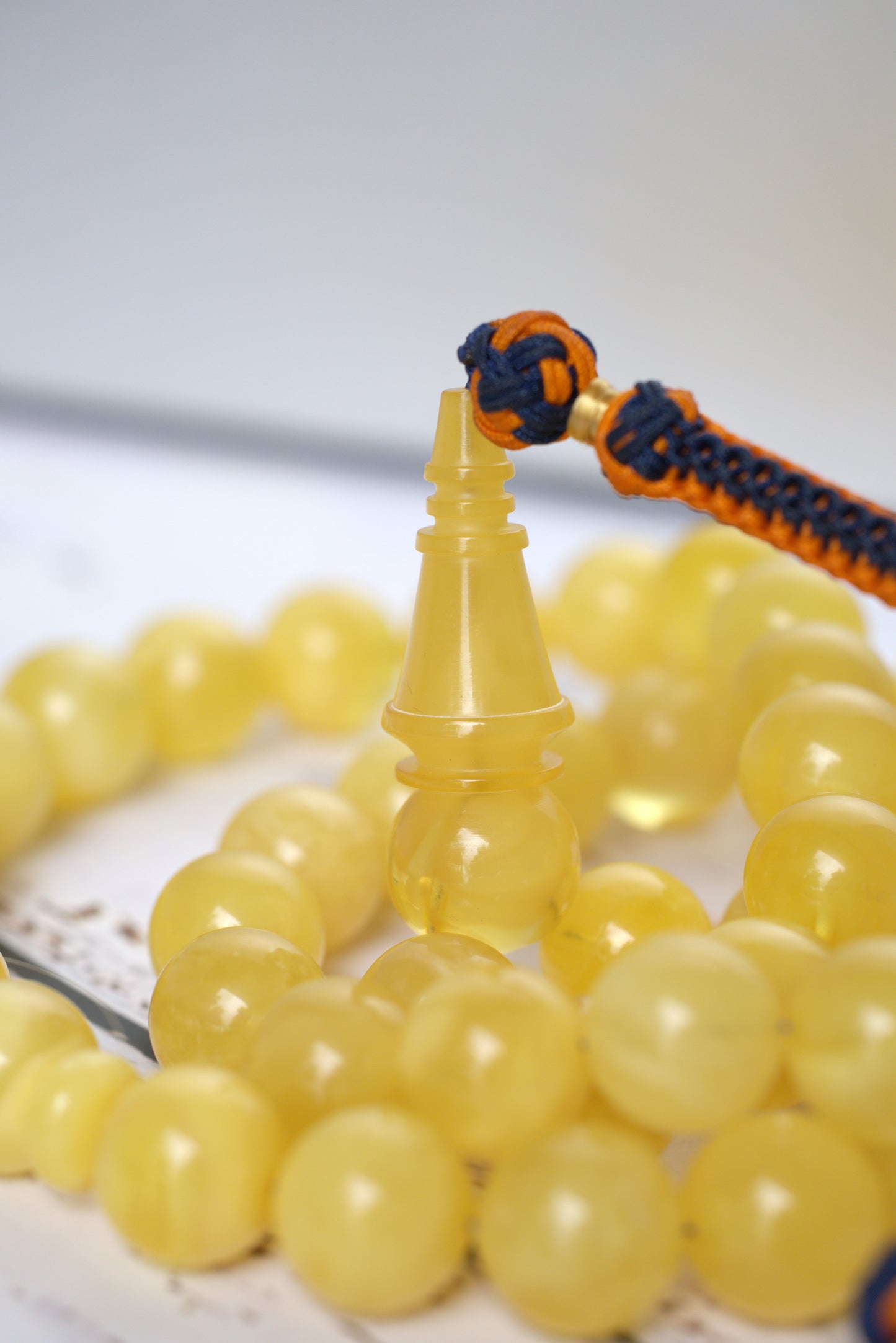 Cloudy Smoky Butterscotch Amber Rosary – 55 Beads 13 mm | Collector’s Statement Piece