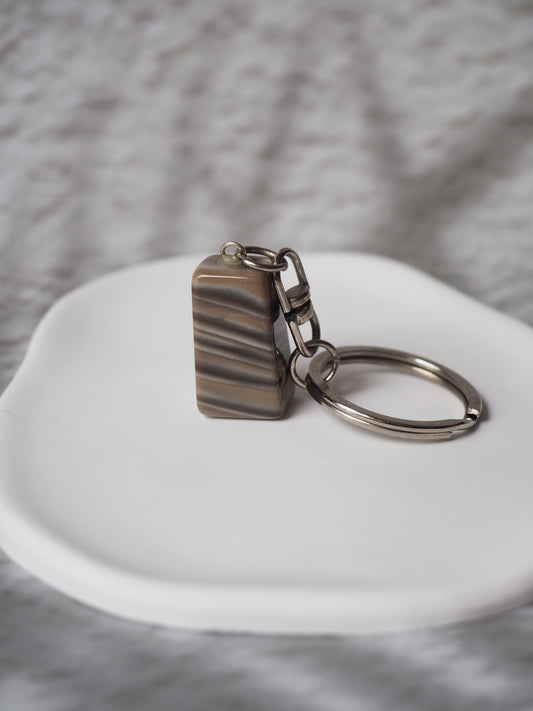 Natural Striped Flint Keychain