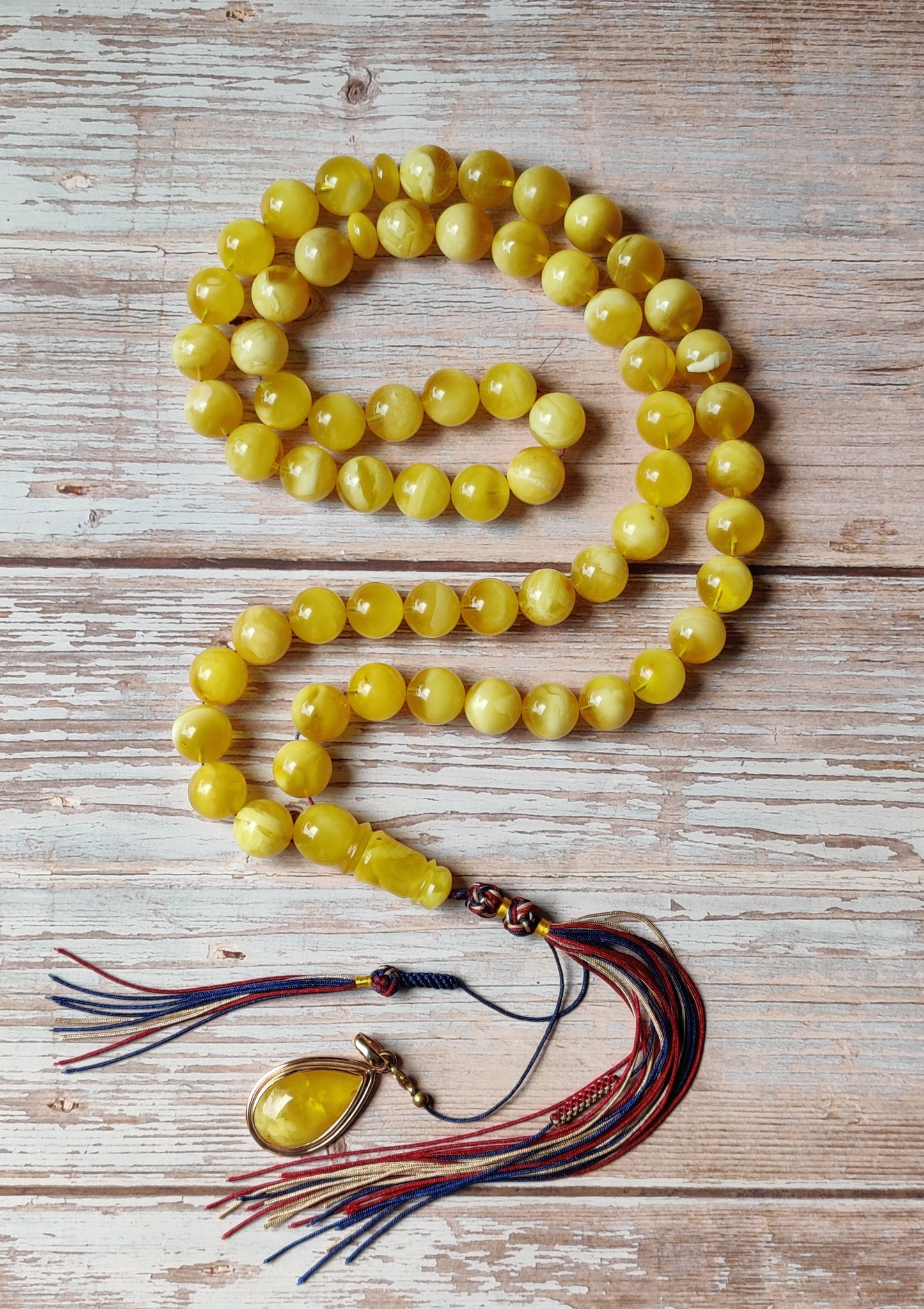 Highly Collectible Extra Long Natural Amber Misbaha 61 Beads from Private Collector from Poland + Certificate