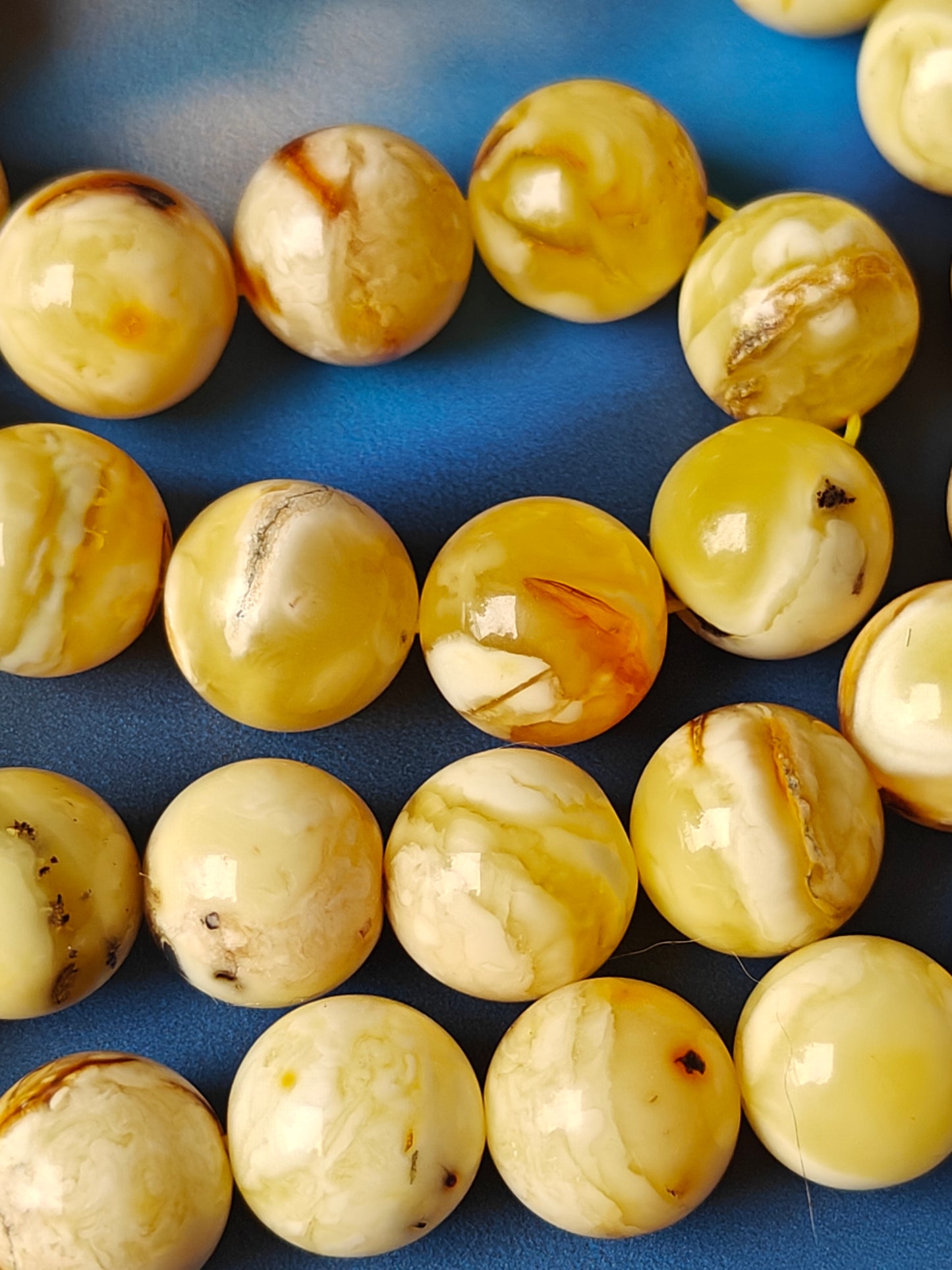 Natural Marble 12 mm Amber Rosary / Tasbih 51 Beads