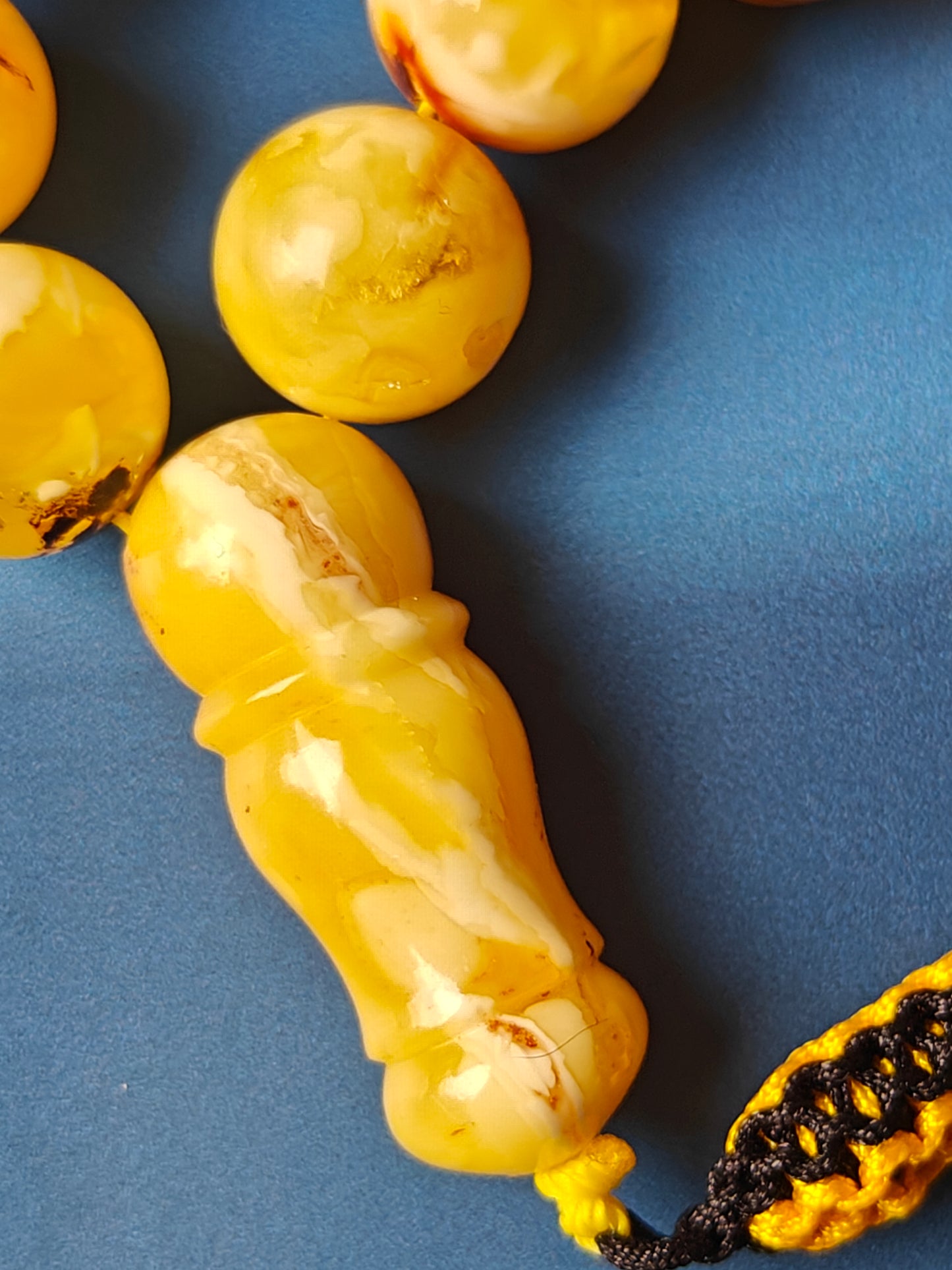 Natural Marble 12 mm Amber Rosary / Tasbih 51 Beads