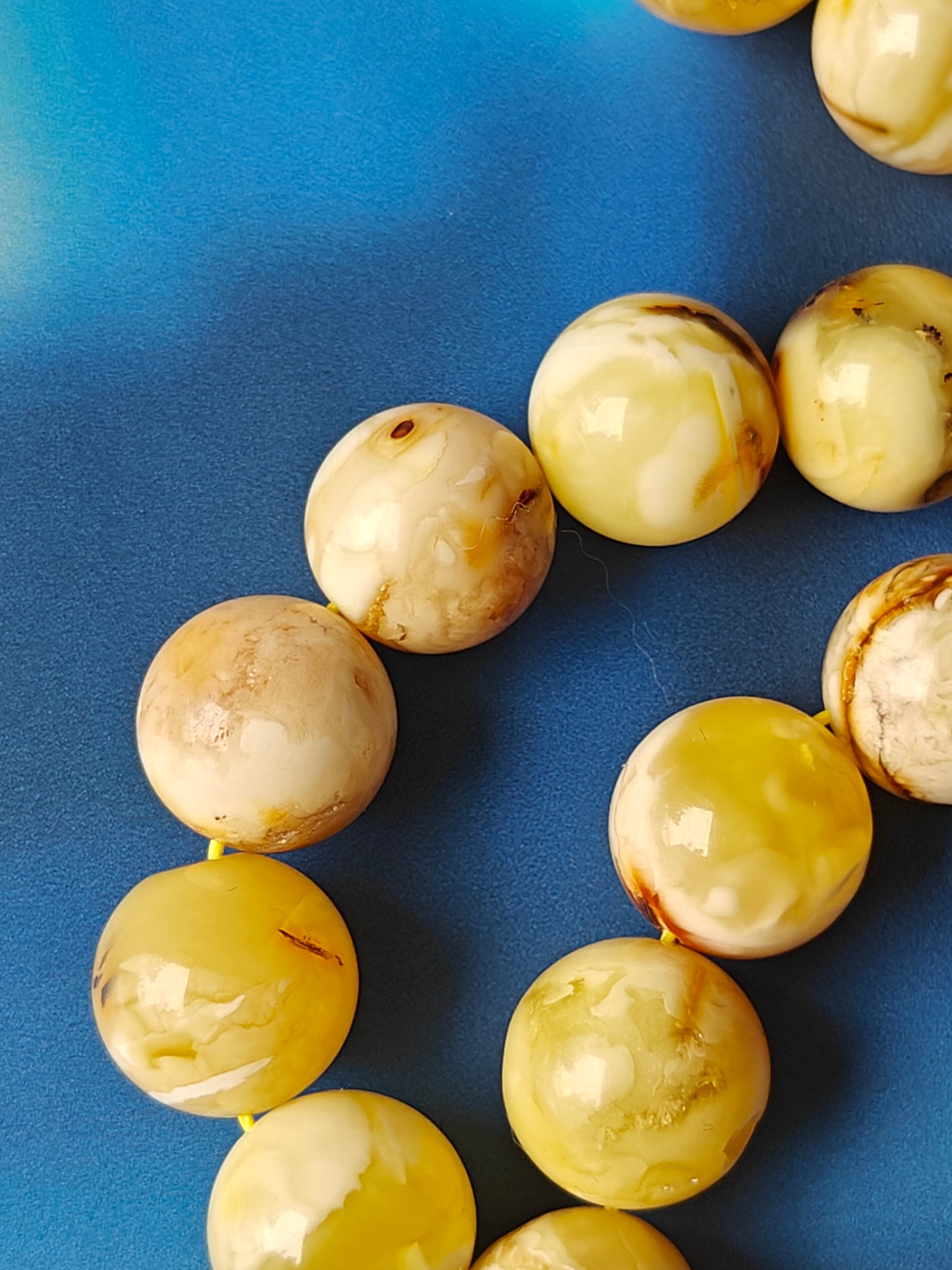 Natural Marble 12 mm Amber Rosary / Tasbih 51 Beads