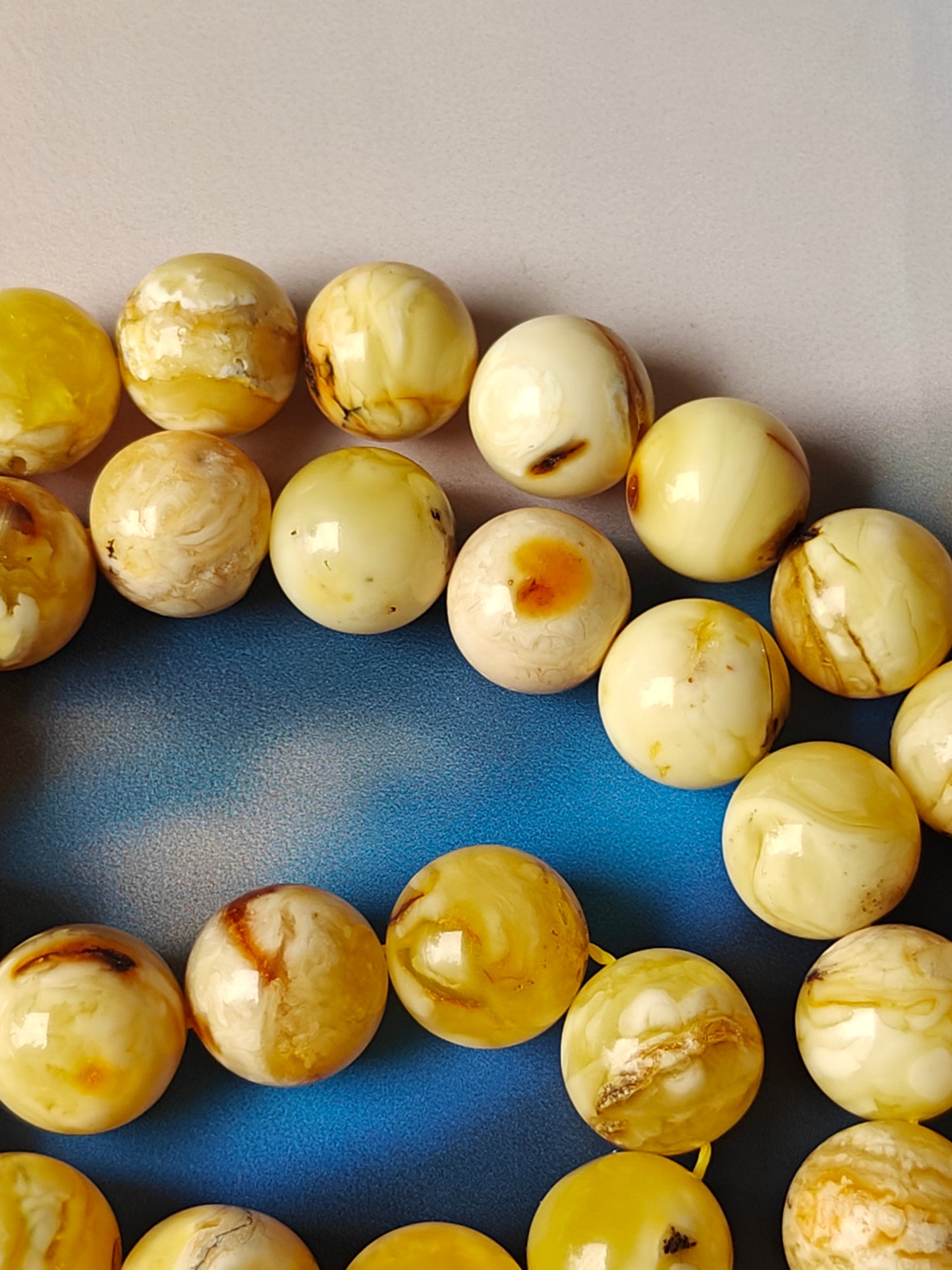 Natural Marble 12 mm Amber Rosary / Tasbih 51 Beads