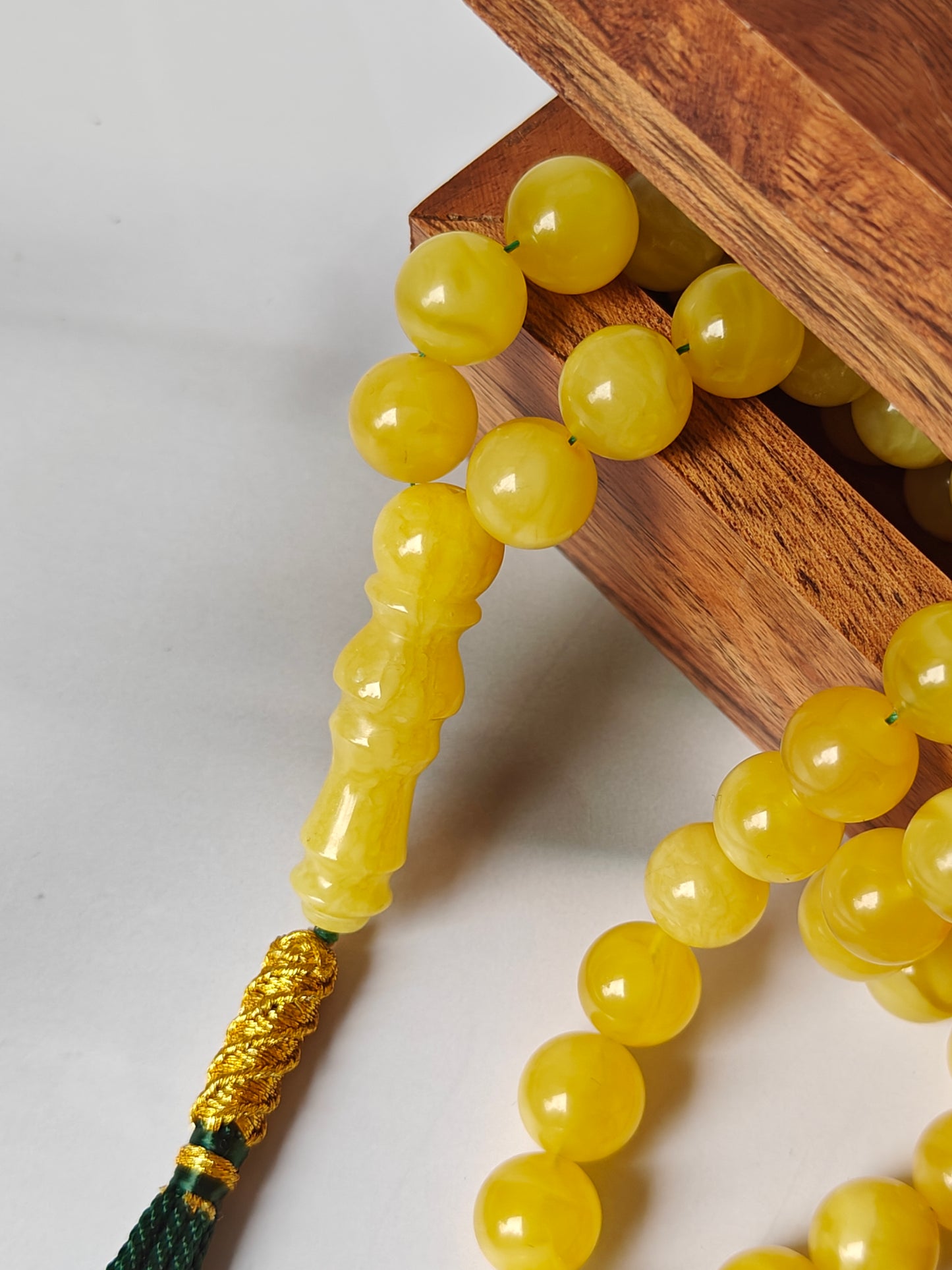 Natural Butterscotch Amber Rosary with Certificate 66 Beads