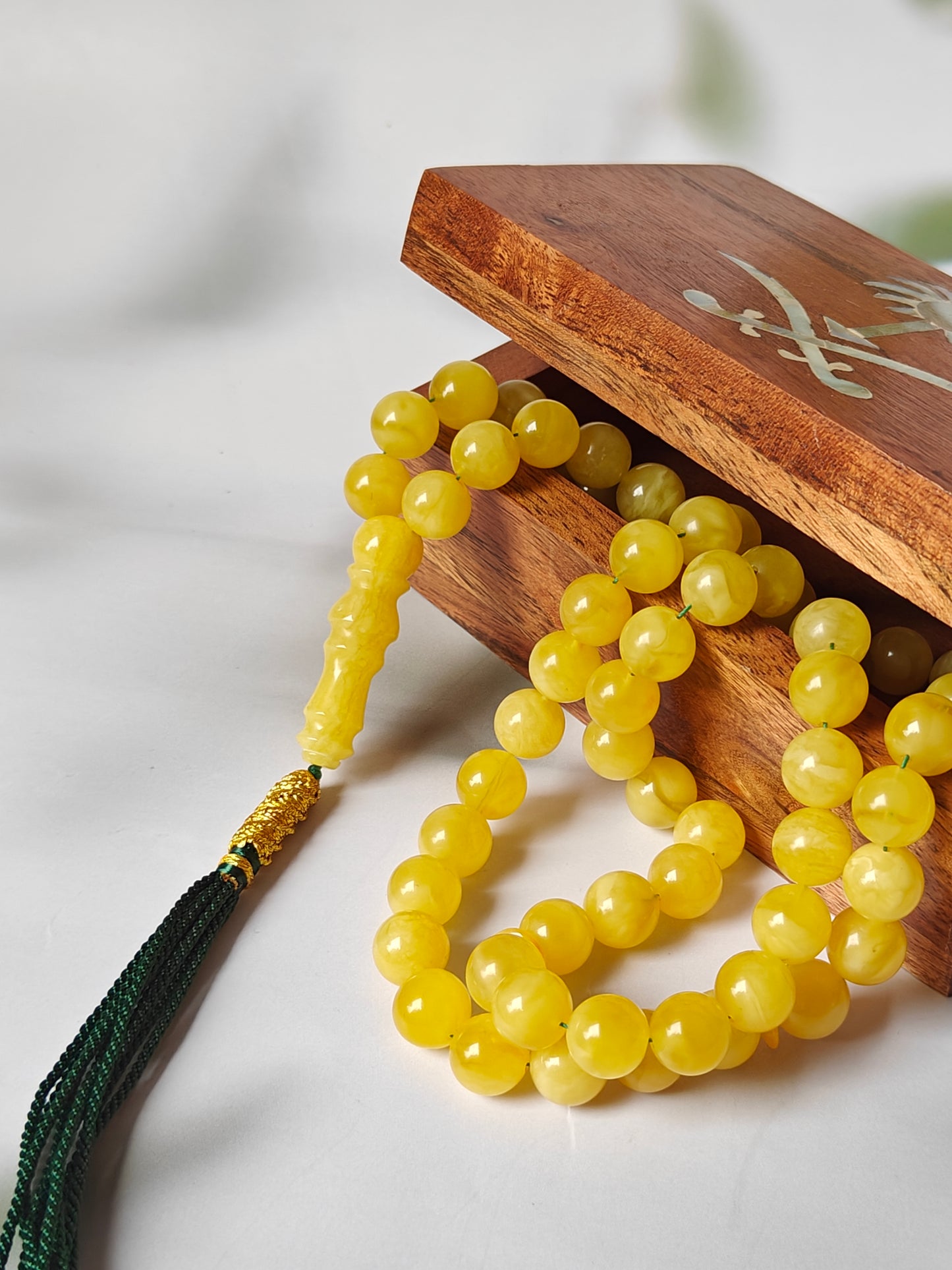 Natural Butterscotch Amber Rosary with Certificate 66 Beads
