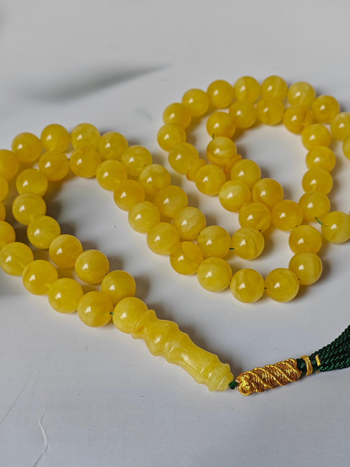 Natural Butterscotch Amber Rosary with Certificate 66 Beads