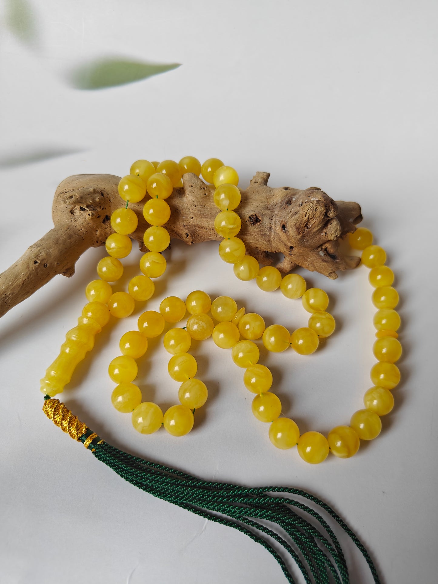 Natural Butterscotch Amber Rosary with Certificate 66 Beads