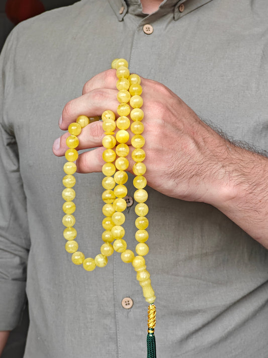 Natural Butterscotch Amber Rosary with Certificate 66 Beads