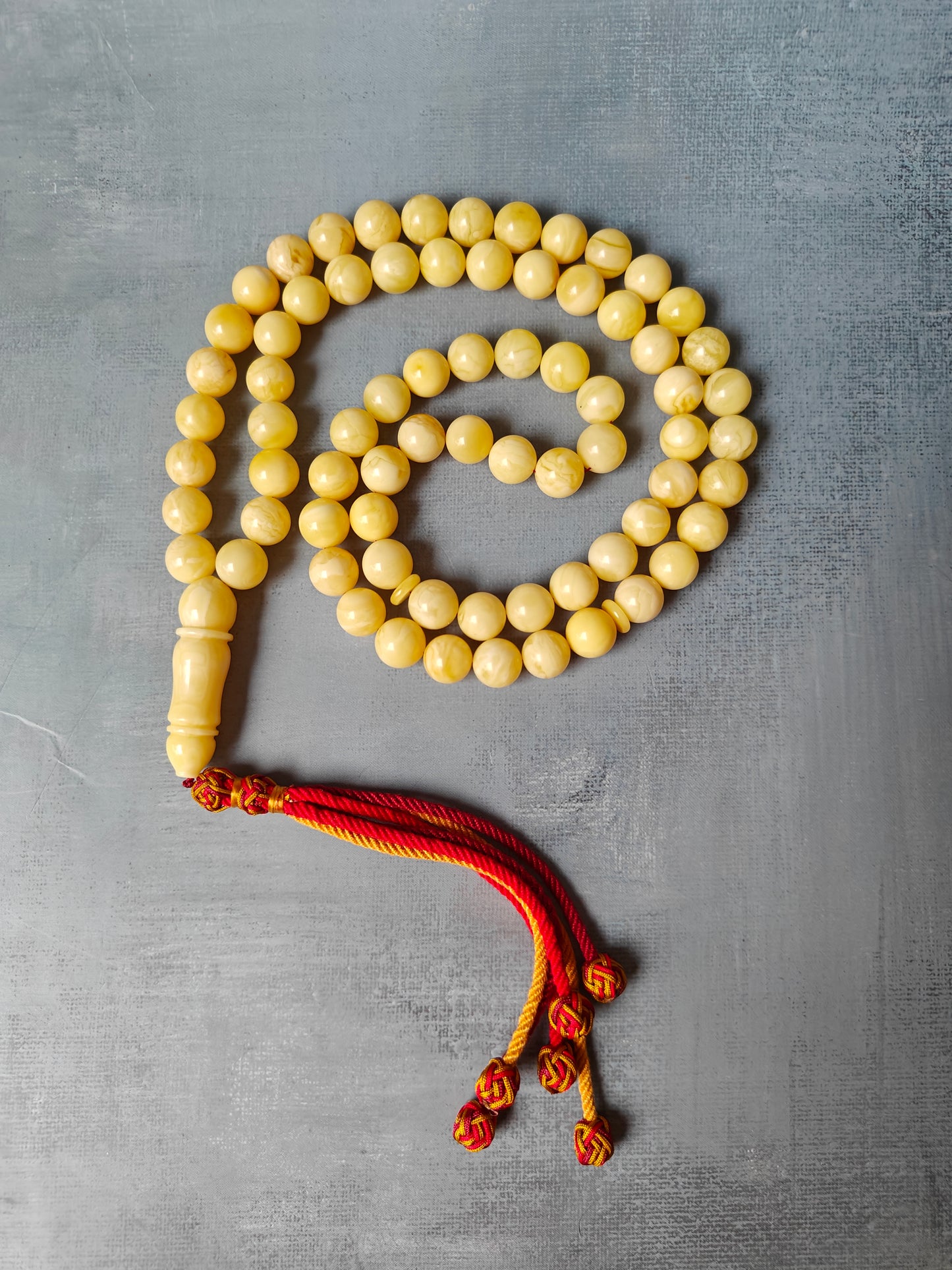 Natural Milk Amber Rosary / Tasbih 72 Beads