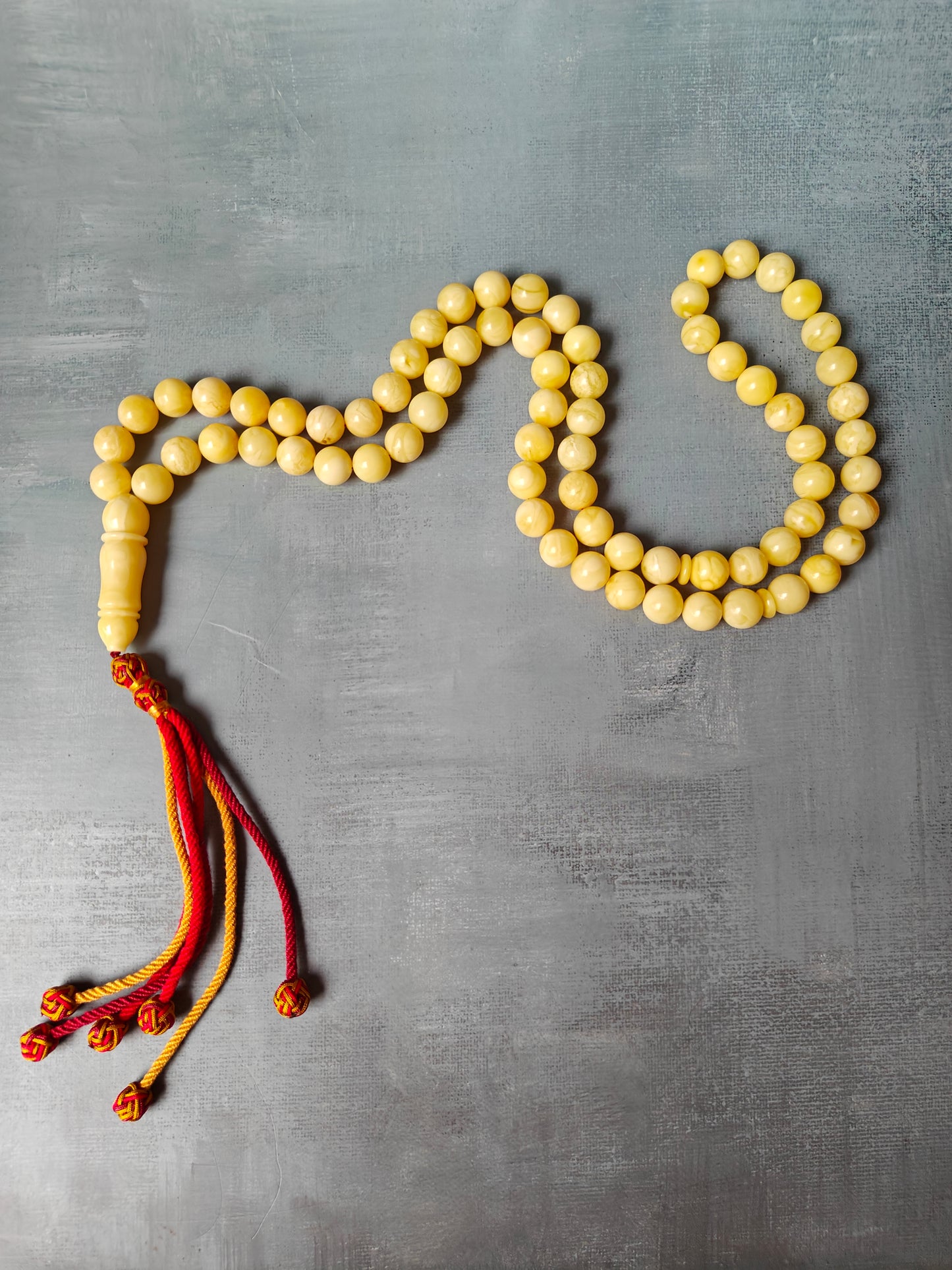 Natural Milk Amber Rosary / Tasbih 72 Beads