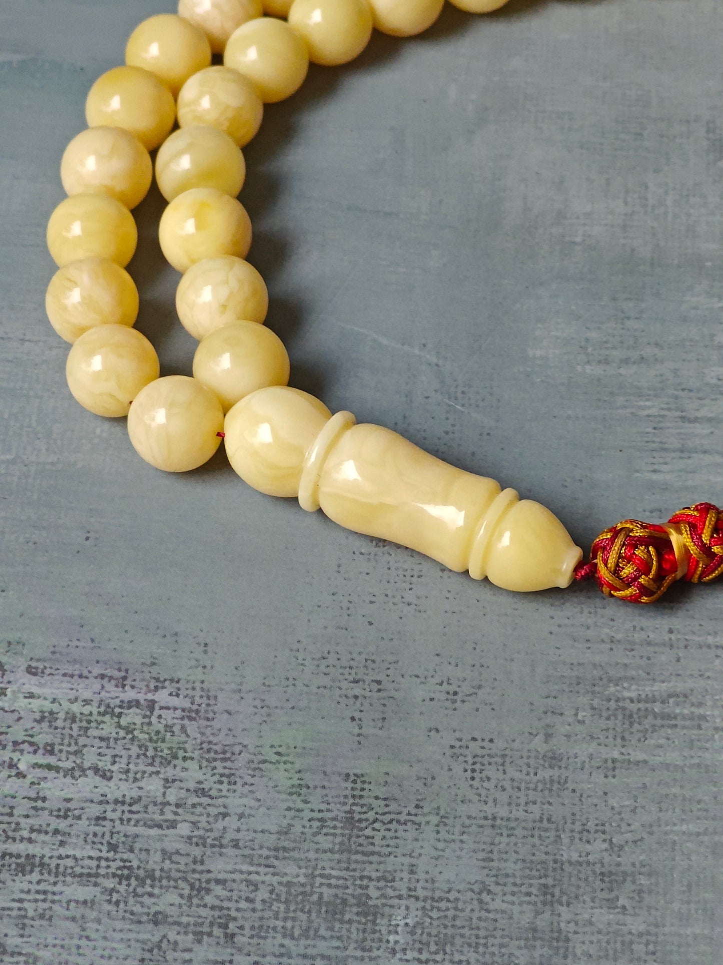 Natural Milk Amber Rosary / Tasbih 72 Beads