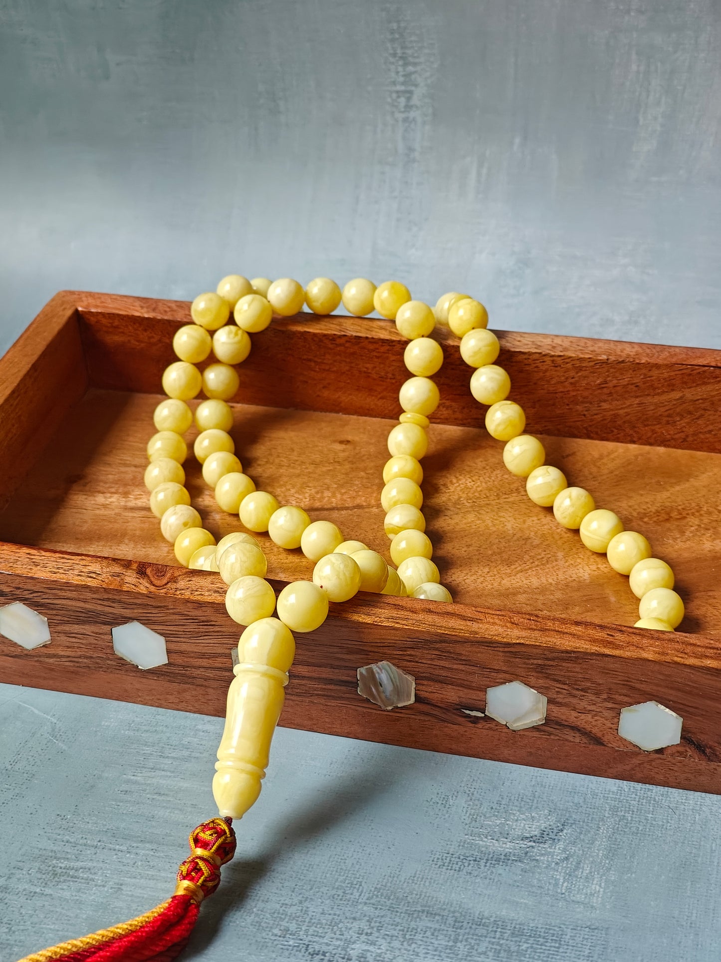 Natural Milk Amber Rosary / Tasbih 72 Beads