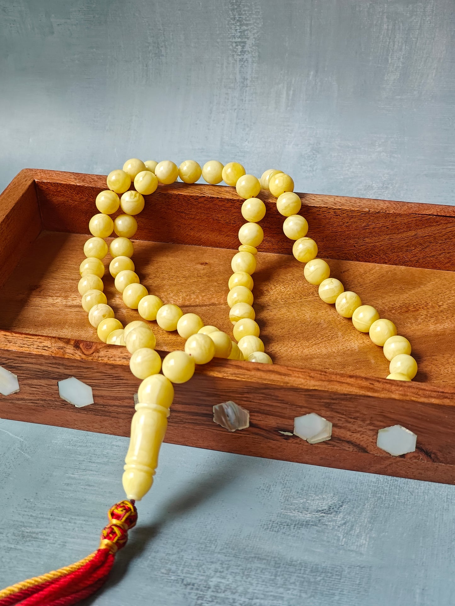 Natural Milk Amber Rosary / Tasbih 72 Beads