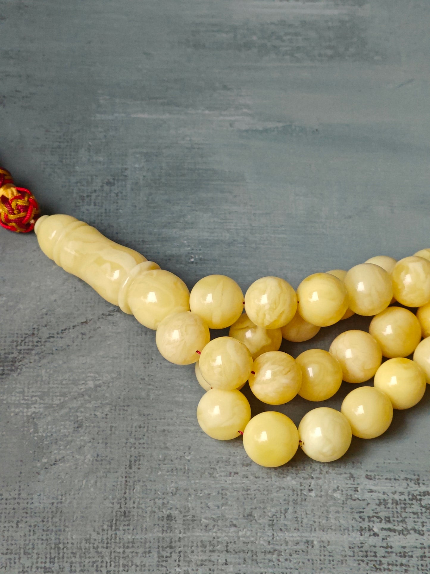 Natural Milk Amber Rosary / Tasbih 72 Beads