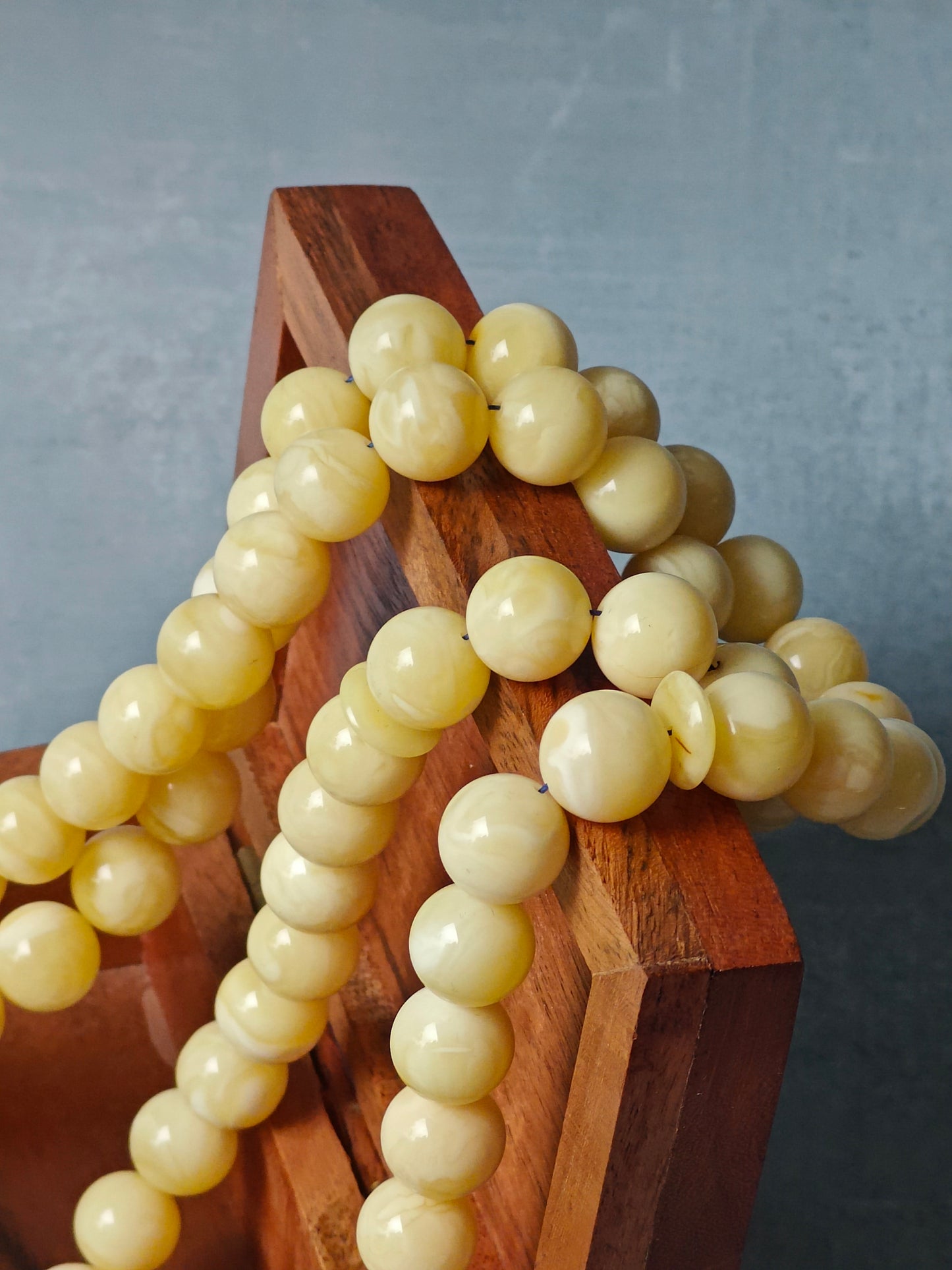 Natural Milk / Royal White Amber Rosary / Misbaha 66 Beads