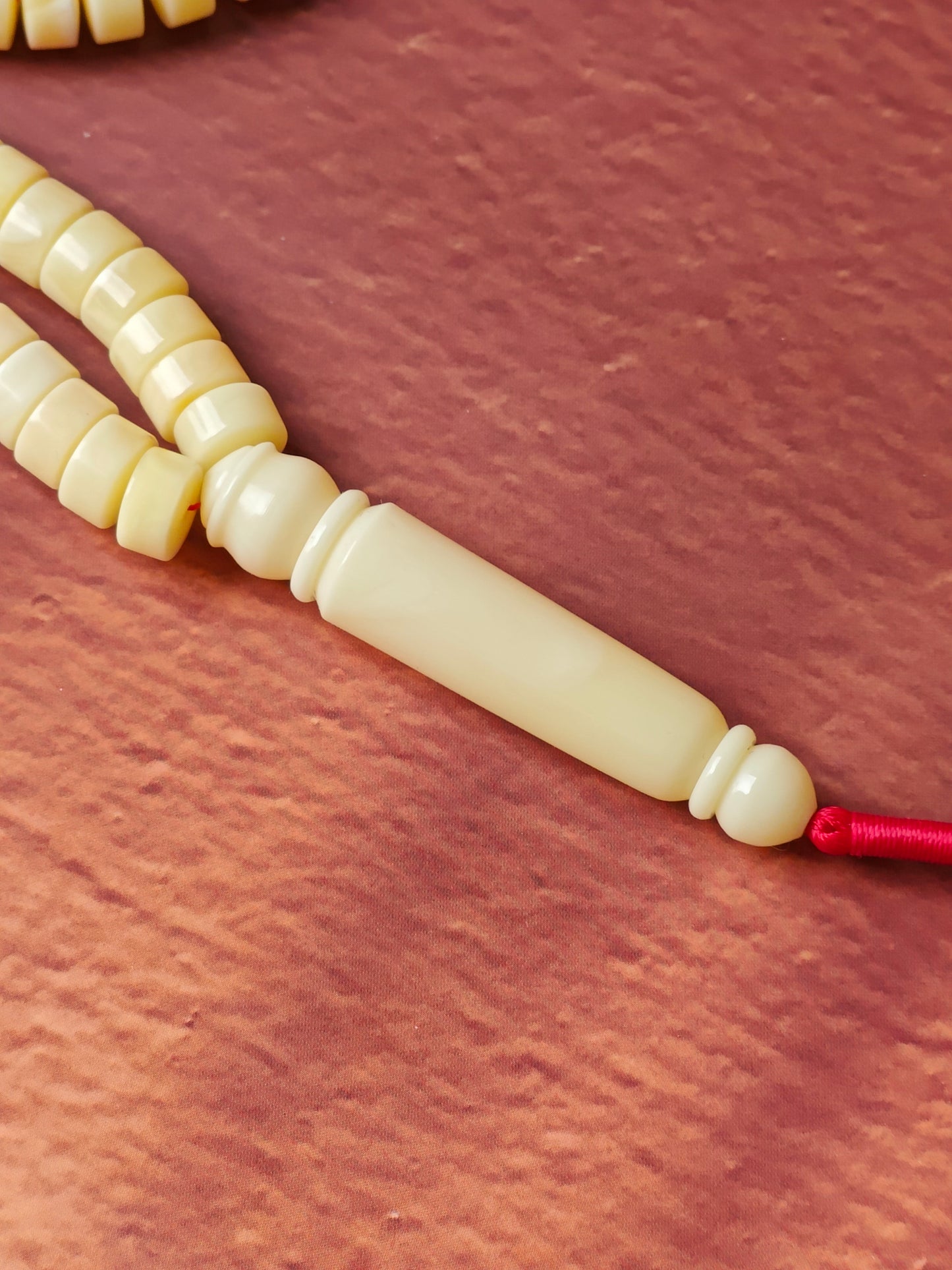 Natural Ceramic Light Milk Donut Shaped Amber Rosary / Misbaha 159 Beads