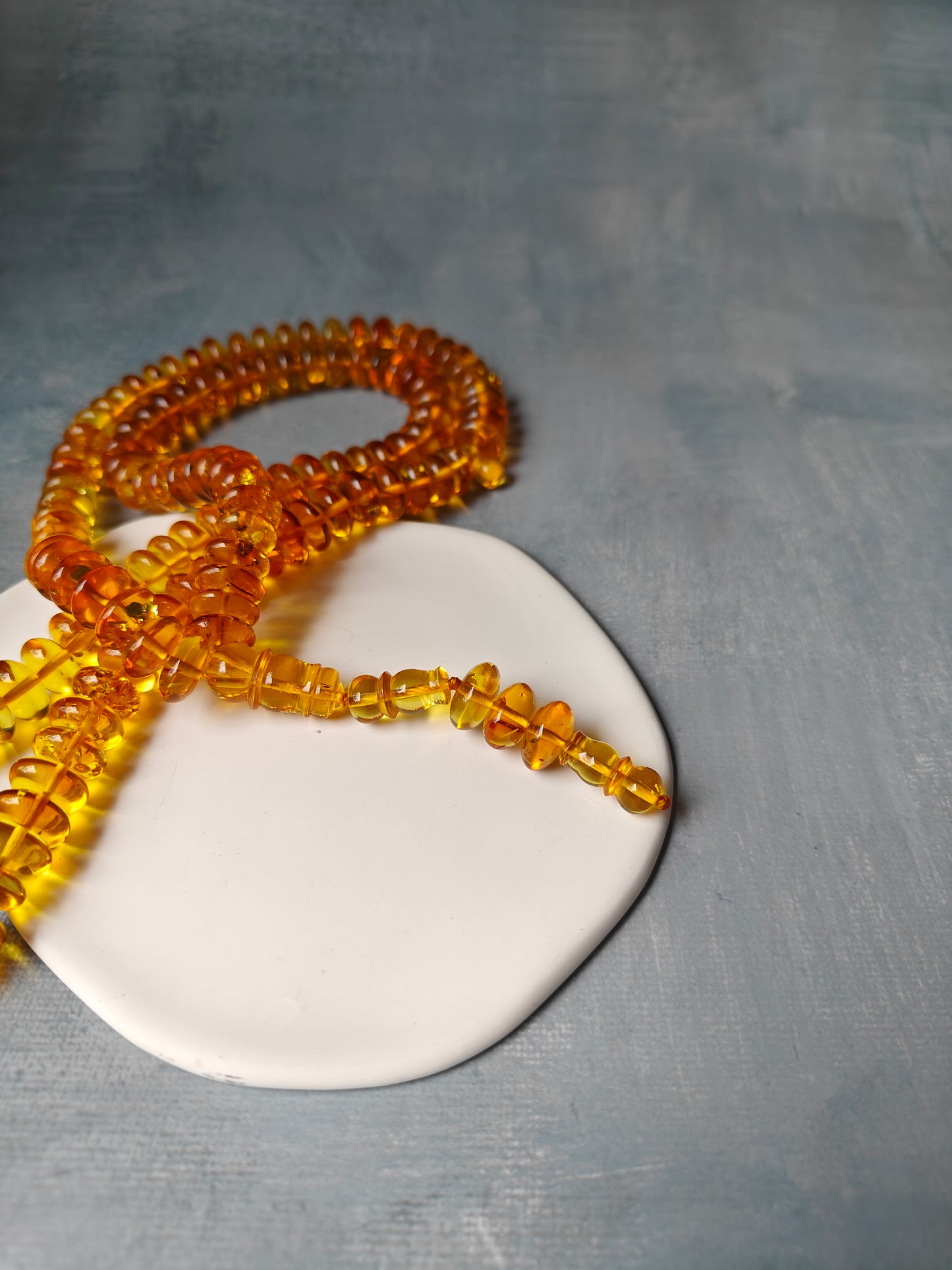 Donut Shape Natural Citron Amber Misbaha 128 Beads