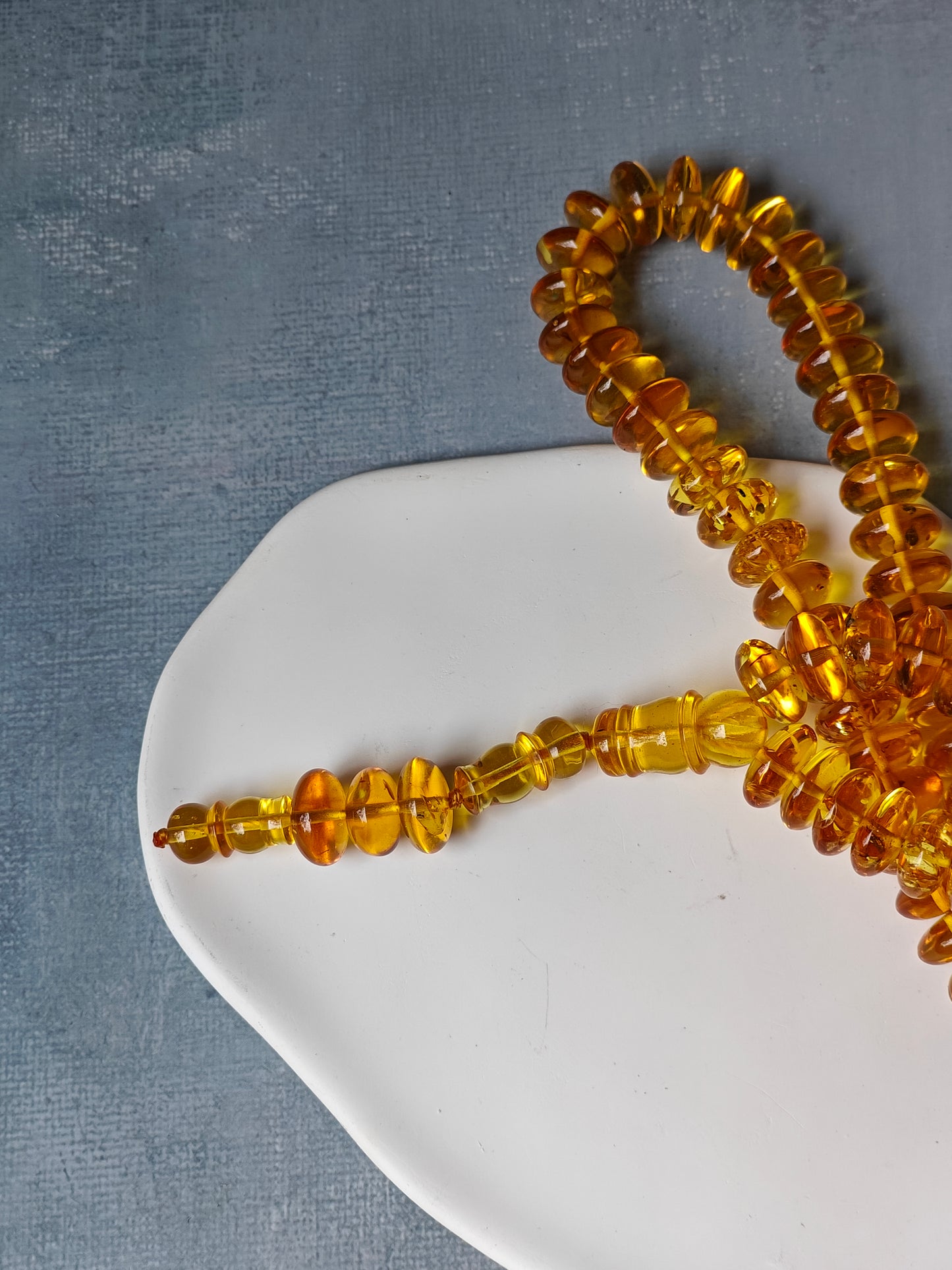 Donut Shape Natural Citron Amber Misbaha 128 Beads