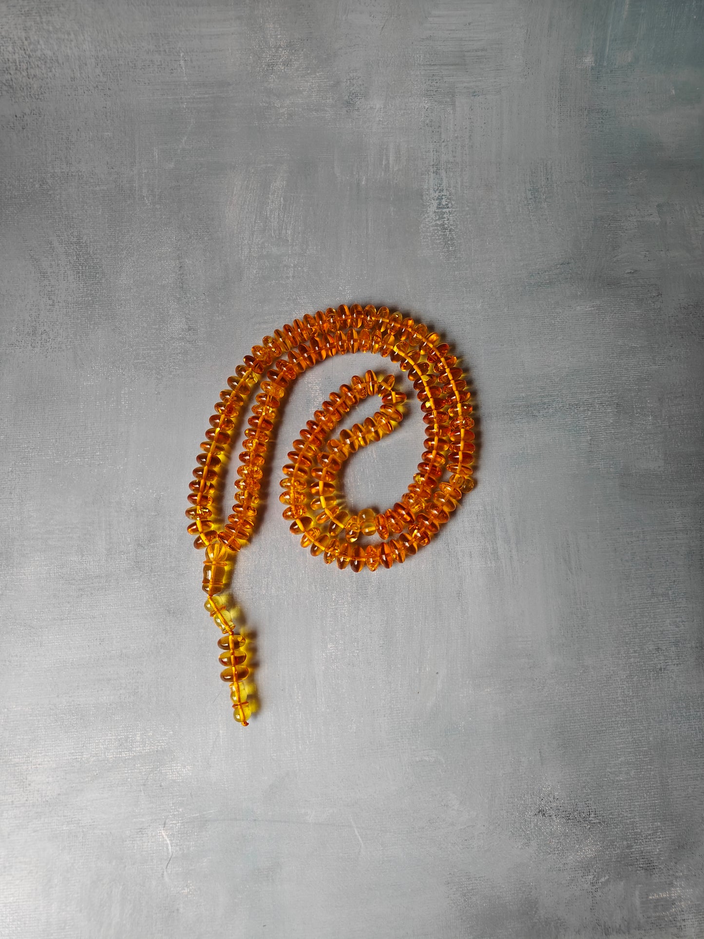 Donut Shape Natural Citron Amber Misbaha 128 Beads