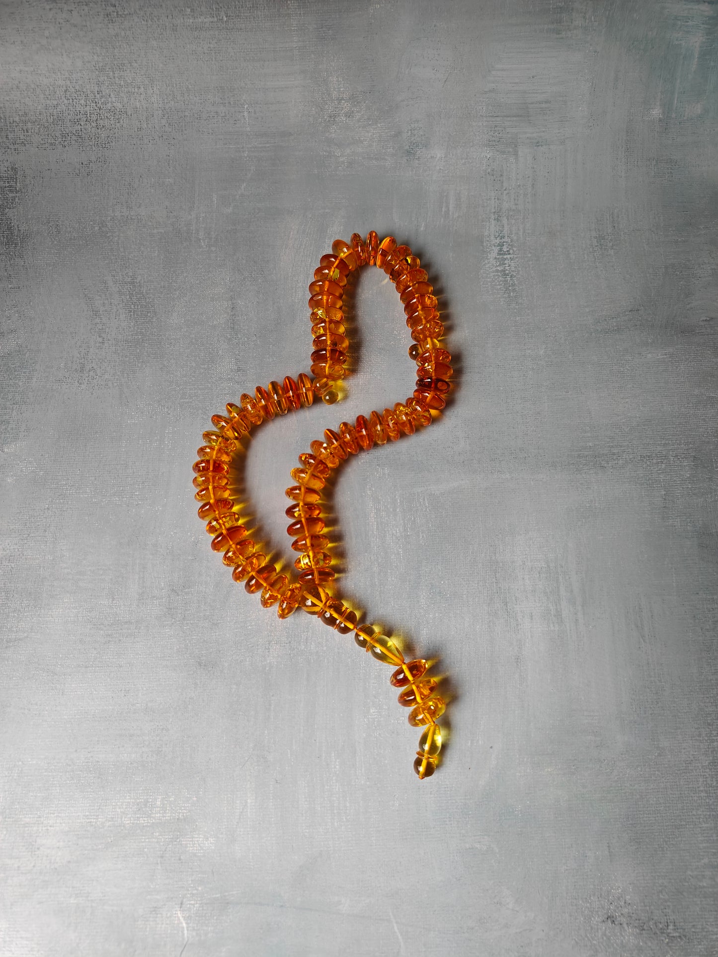 Natural Citron Amber Donut Shape Rosary 60 Beads