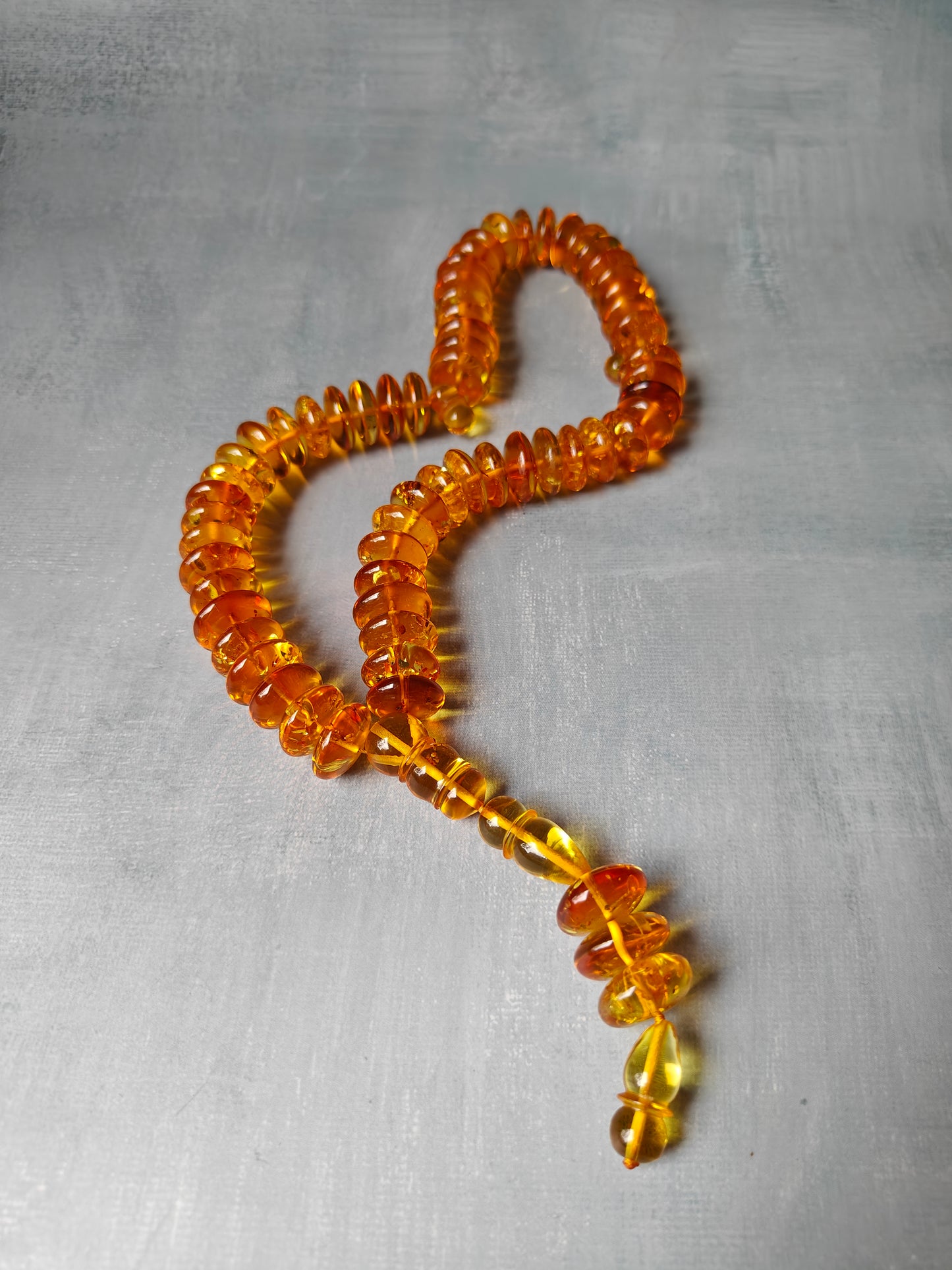 Natural Citron Amber Donut Shape Rosary 60 Beads