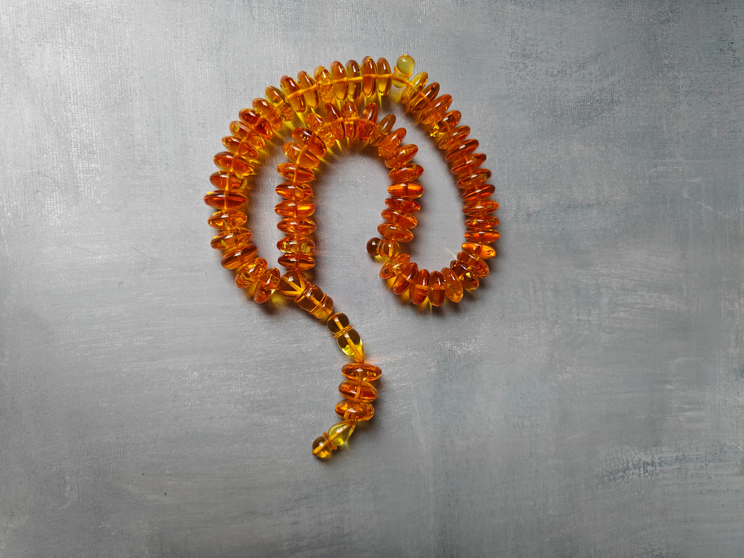 Natural Citron Amber Donut Shape Rosary 60 Beads