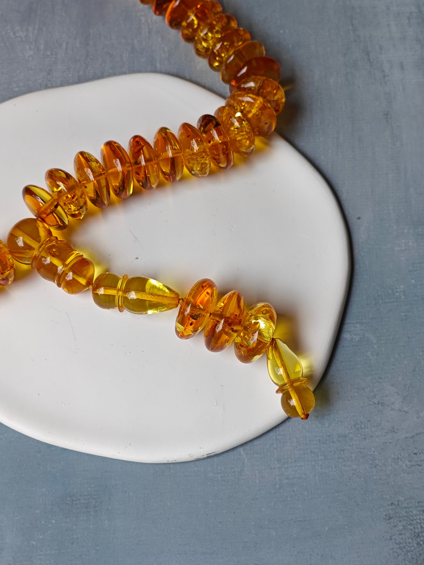 Natural Citron Amber Donut Shape Rosary 60 Beads