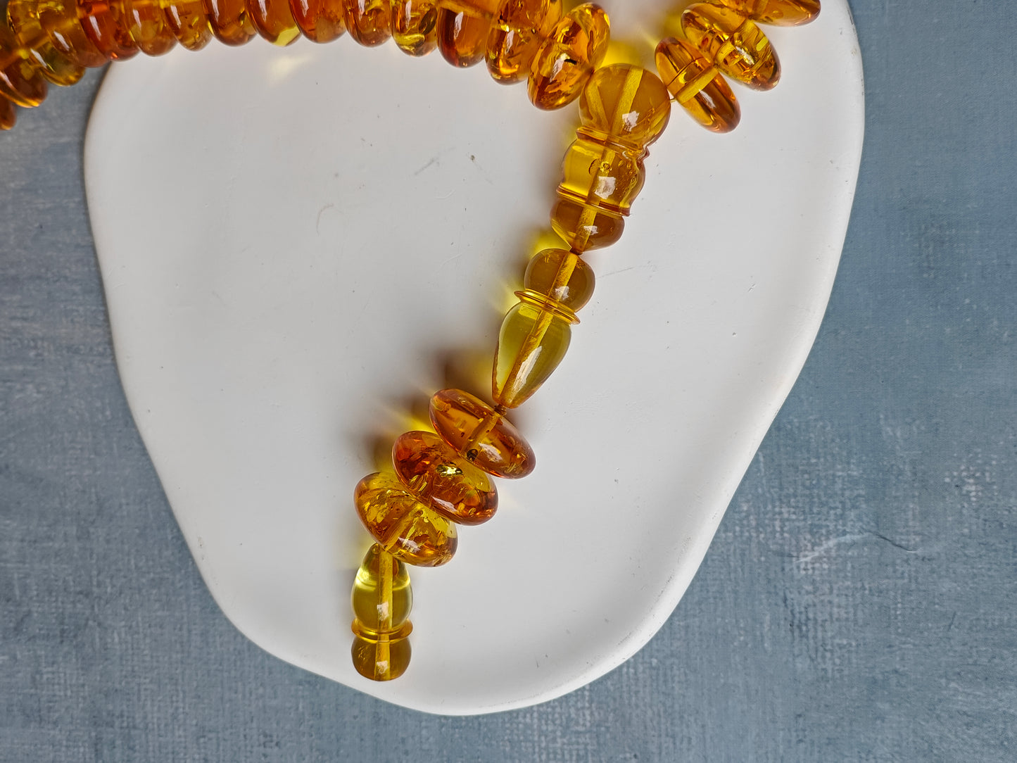 Natural Citron Amber Donut Shape Rosary 60 Beads