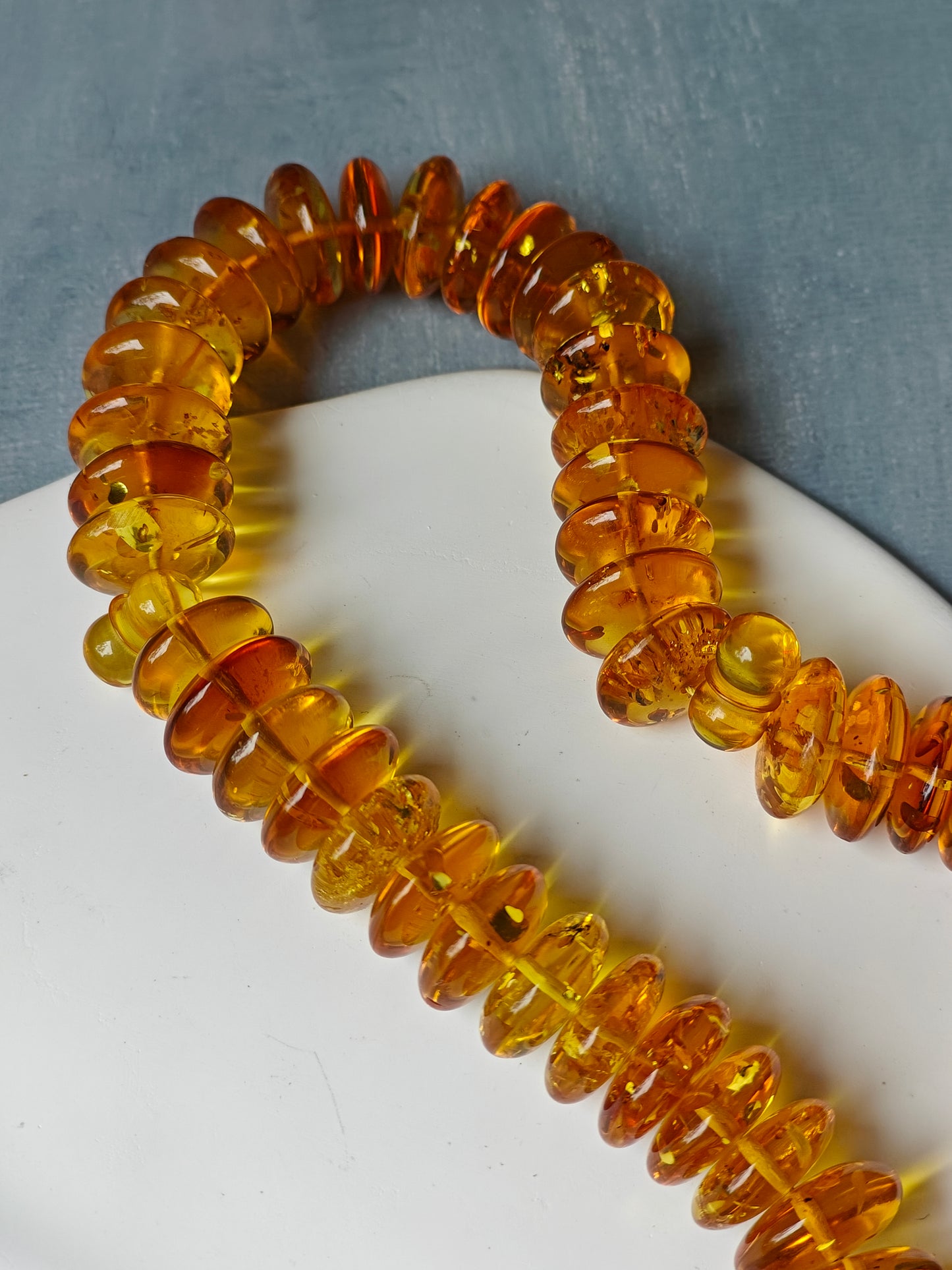 Natural Citron Amber Donut Shape Rosary 60 Beads
