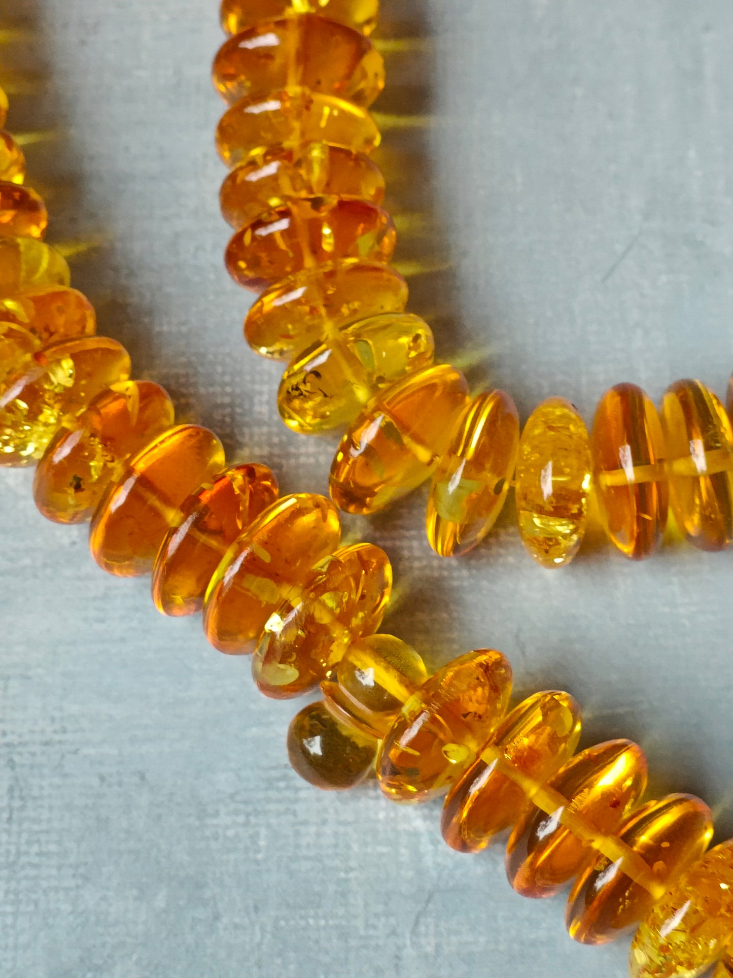 Natural Citron Amber Donut Shape Rosary 60 Beads