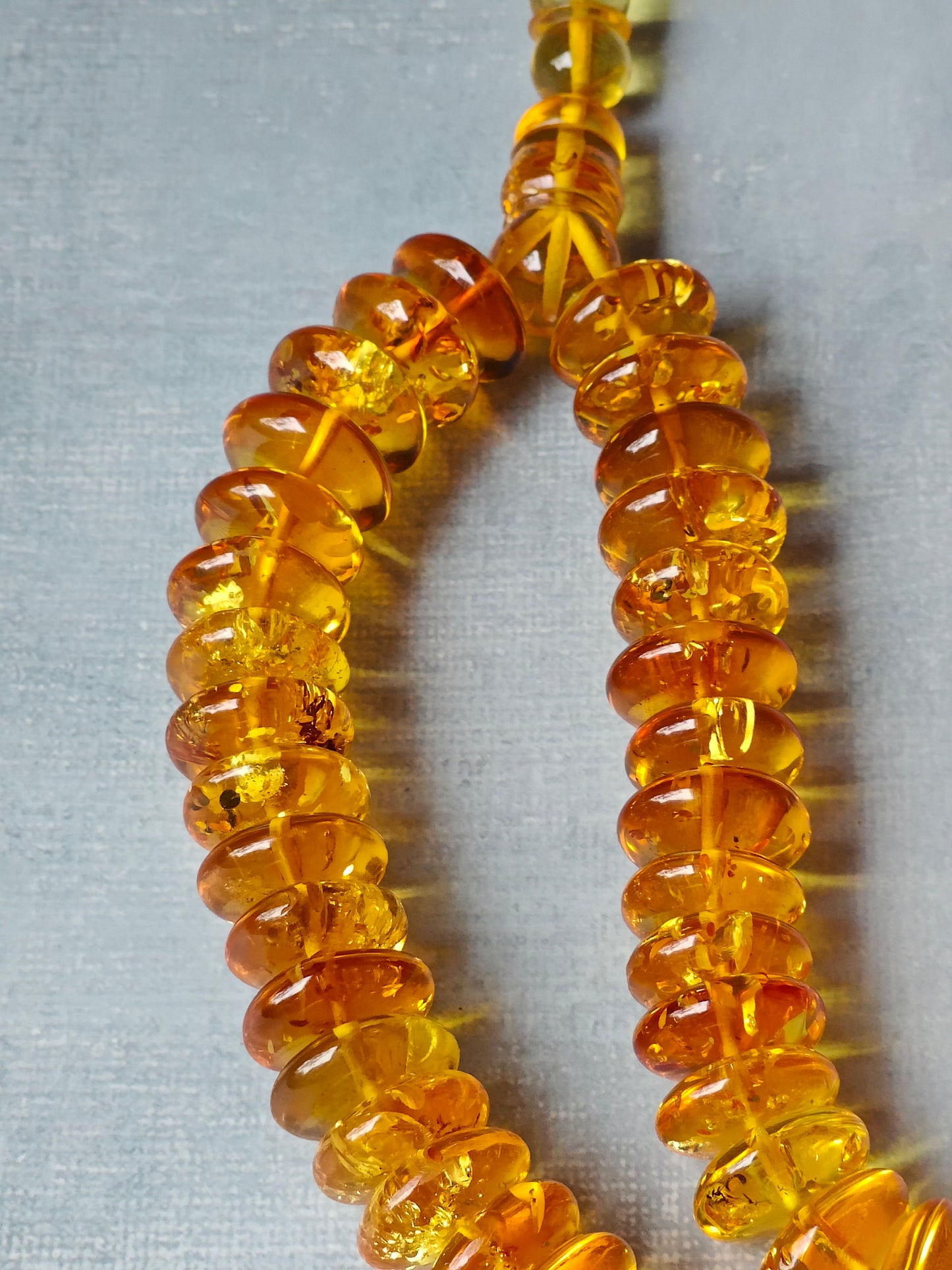 Natural Citron Amber Donut Shape Rosary 60 Beads