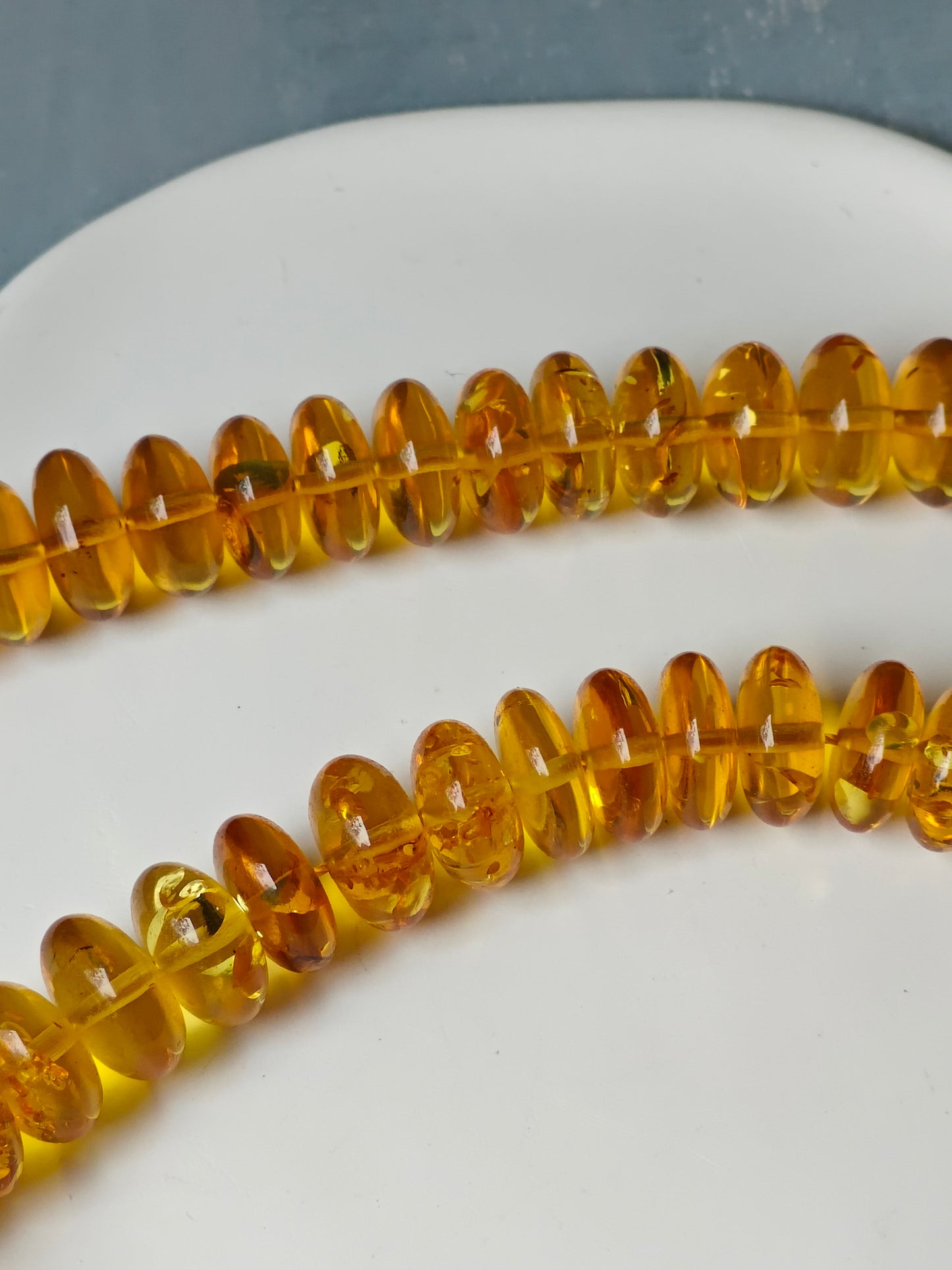 Donut Shape Natural Citron Amber Misbaha 128 Beads