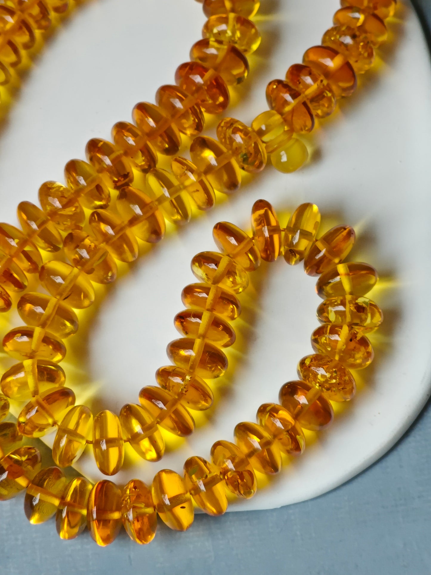 Donut Shape Natural Citron Amber Misbaha 128 Beads