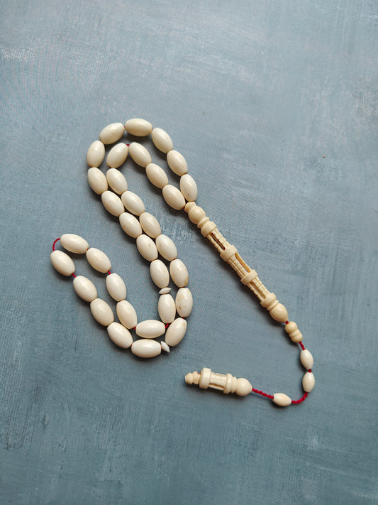 Natural Olive Shape Camel Bone Tasbih 33 Beads