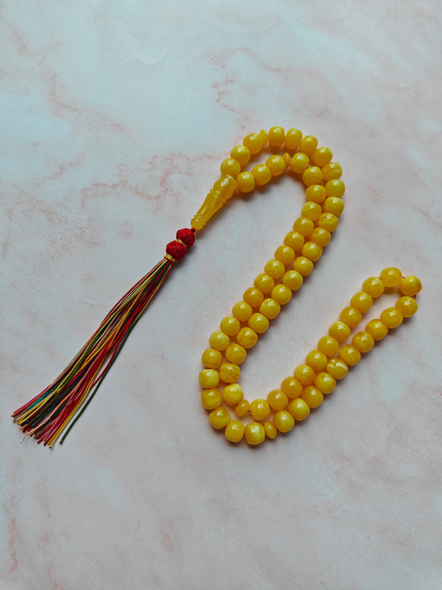 Natural Butterscotch Unique Tyre Shape Amber Misbah 66 Beads