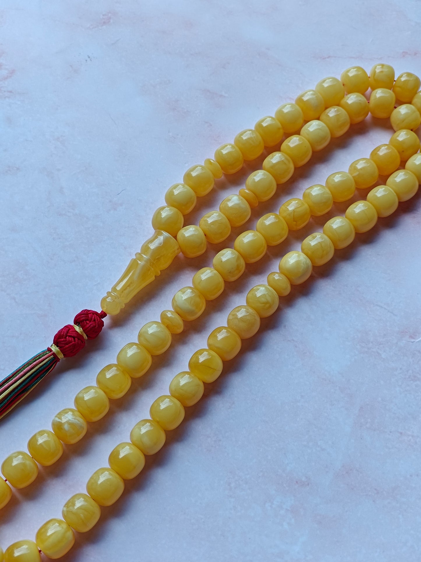 Natural Butterscotch Unique Tyre Shape Amber Misbah 66 Beads