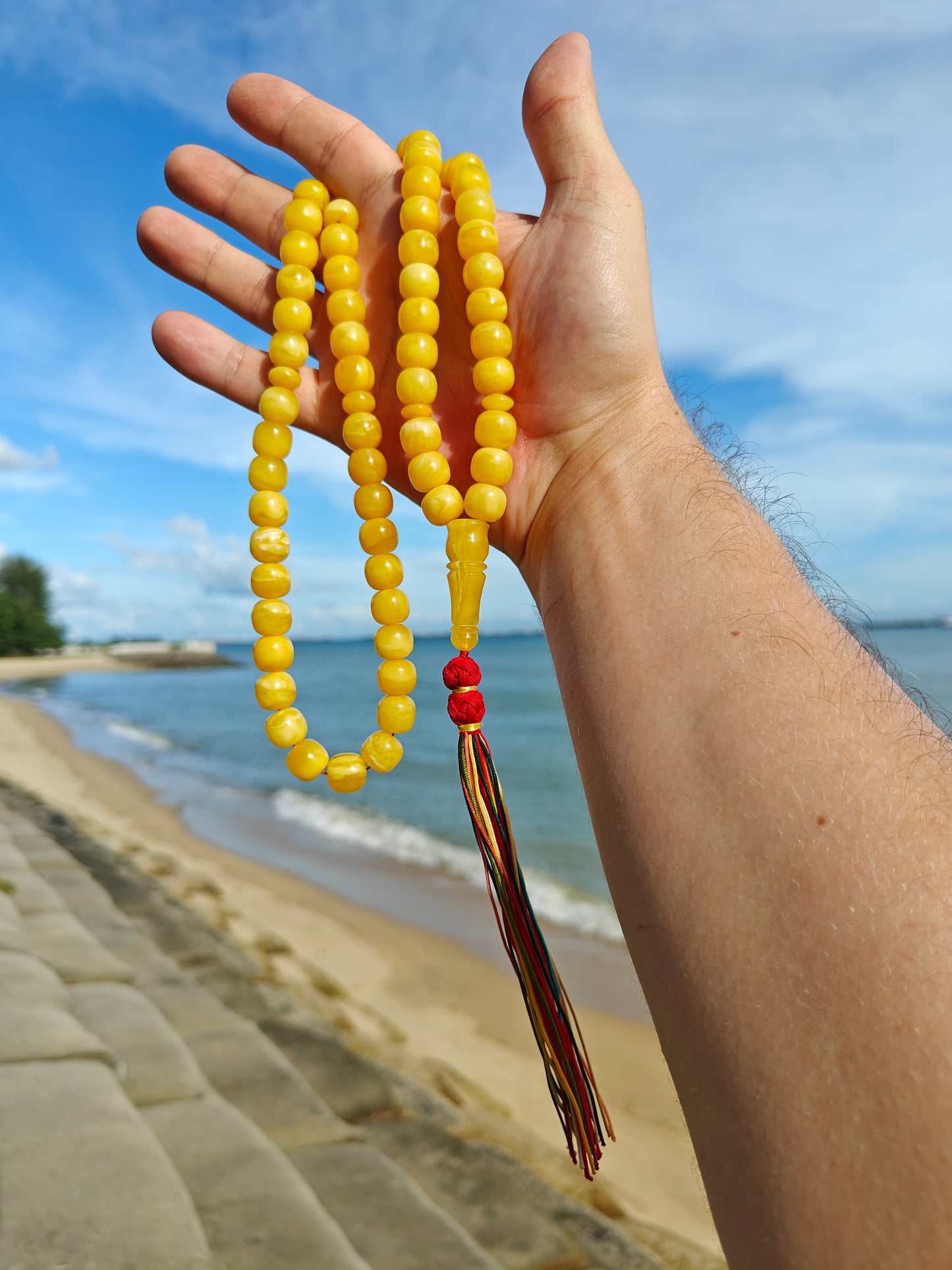 Natural Butterscotch Unique Tyre Shape Amber Misbah 66 Beads