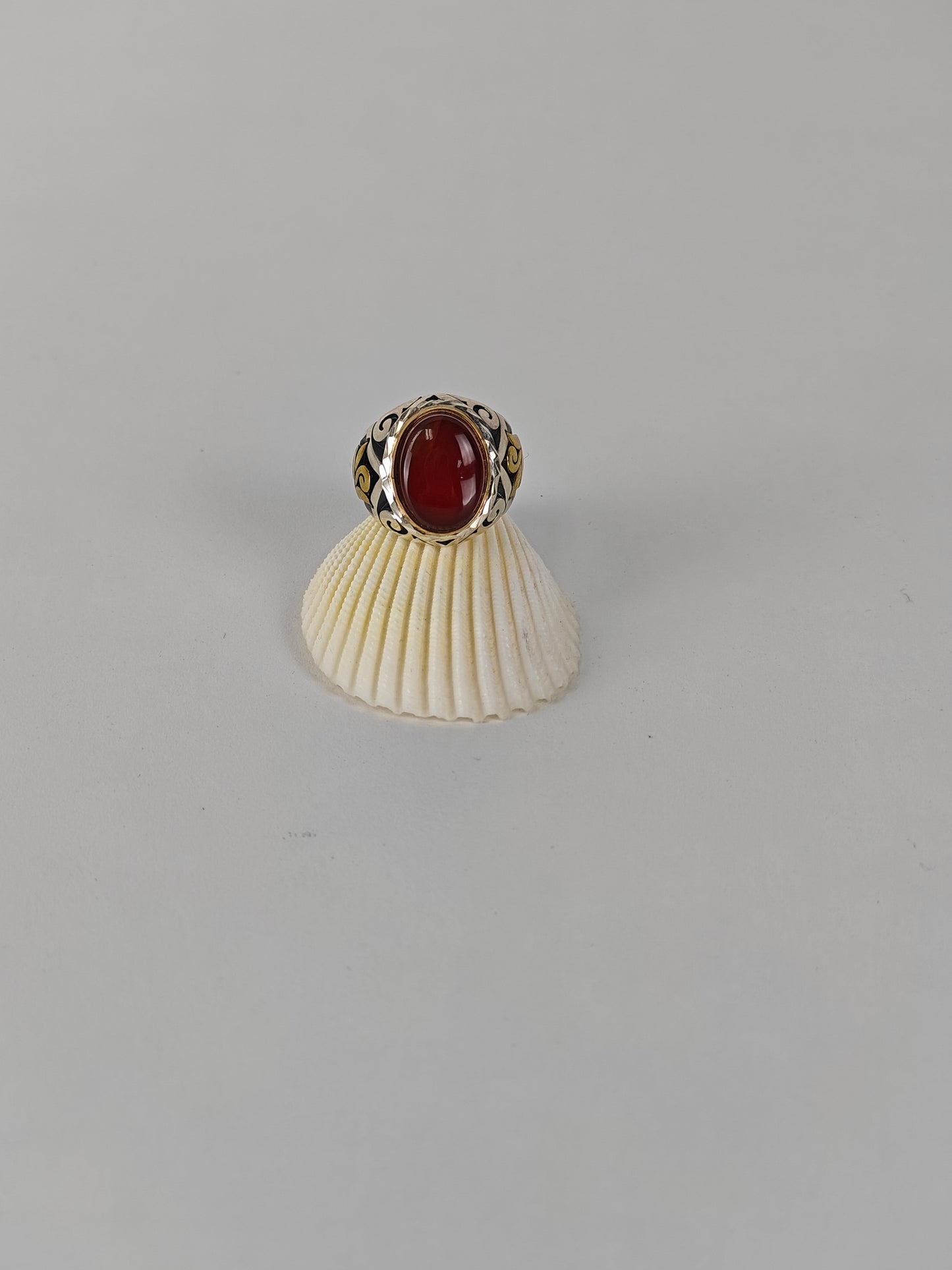Natural Yemeni Agate Ring in Silver 925