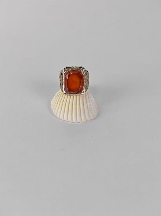 Natural Yemeni Agate Ring in Silver 925