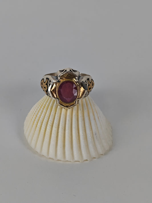Natural Ruby Ring in Silver 925