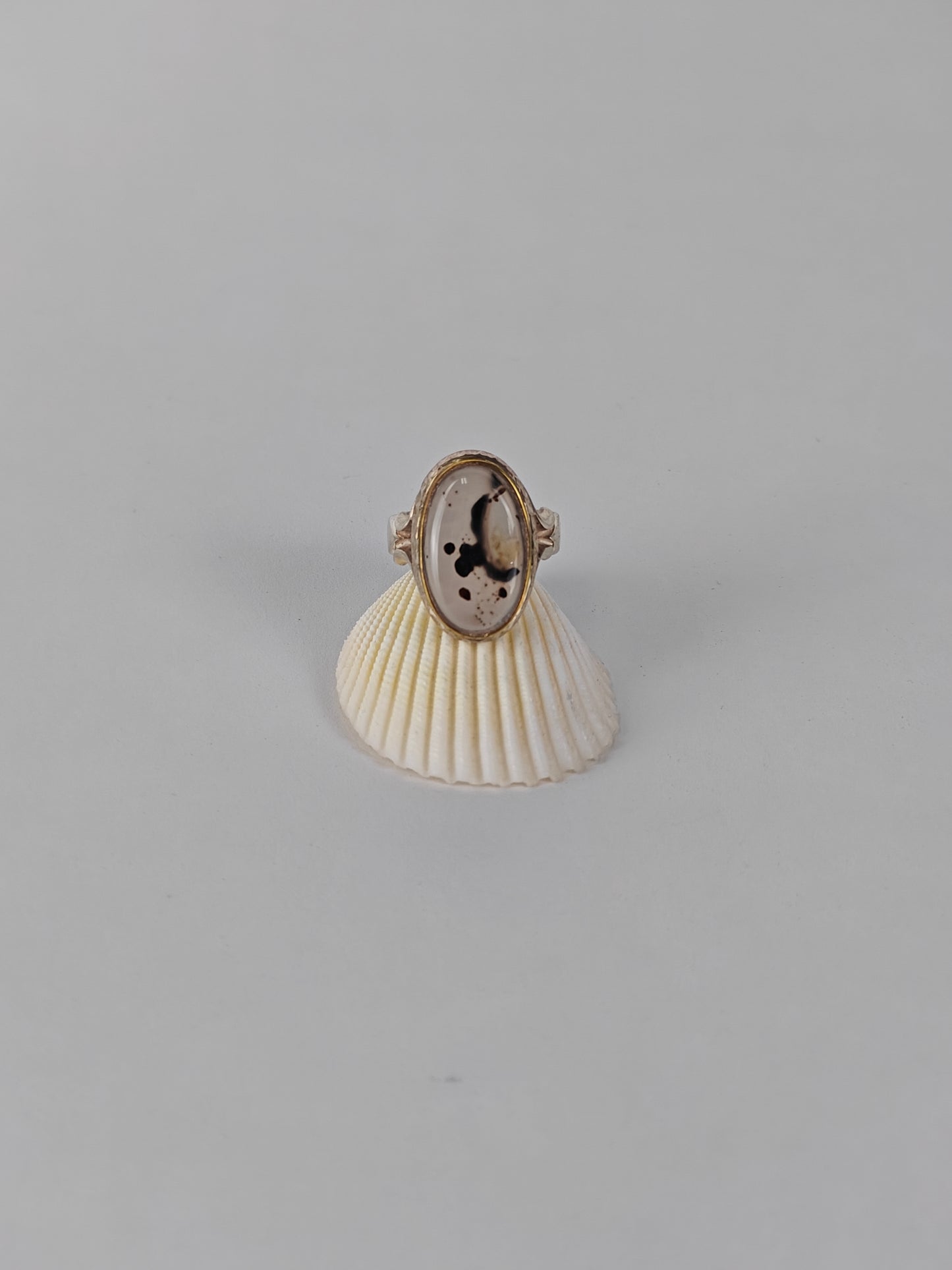 Natural Shajar Agate Ring in Silver 925