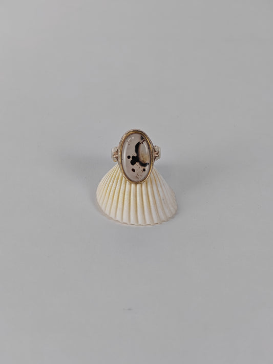 Natural Shajar Agate Ring in Silver 925
