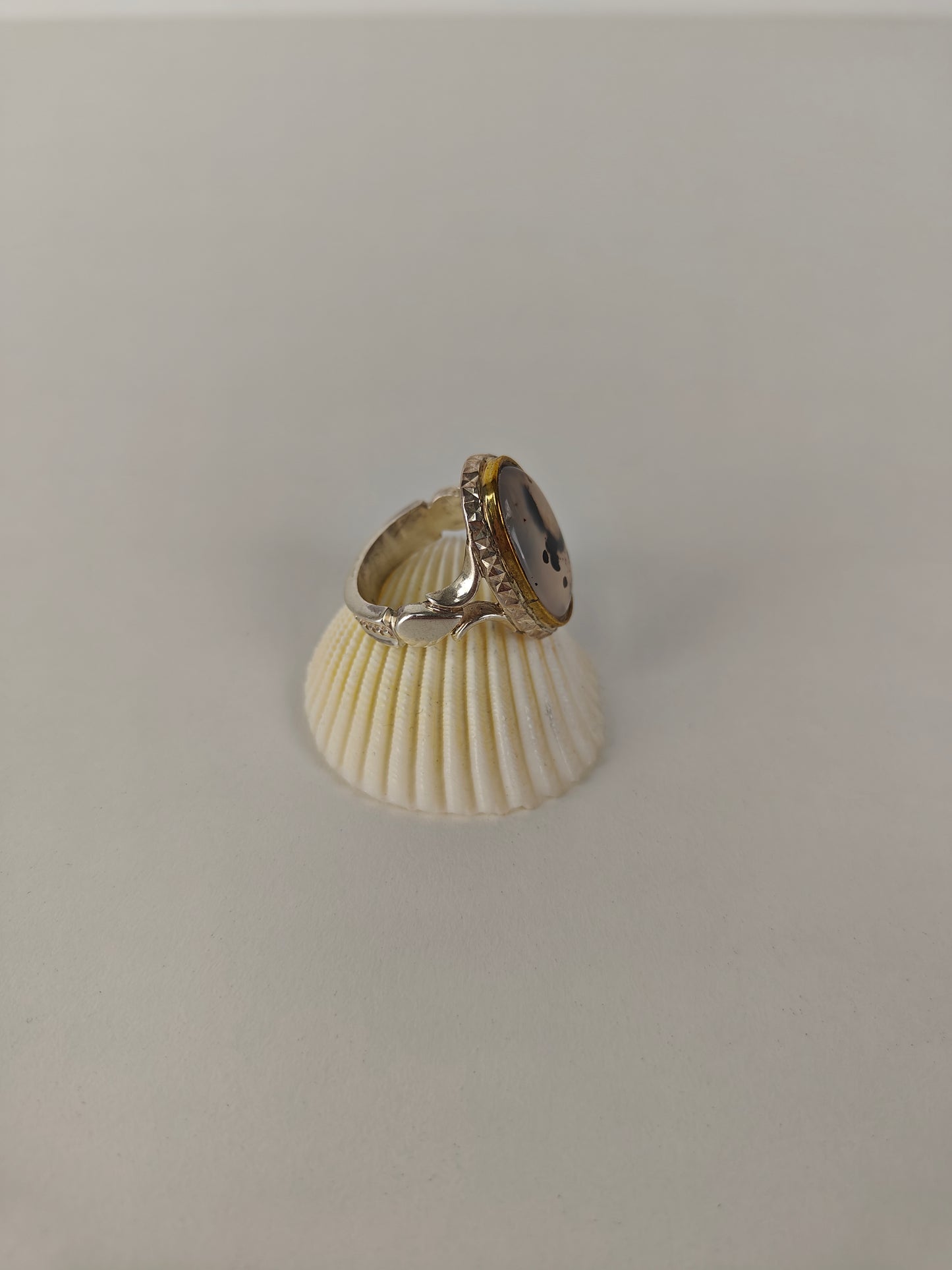 Natural Shajar Agate Ring in Silver 925