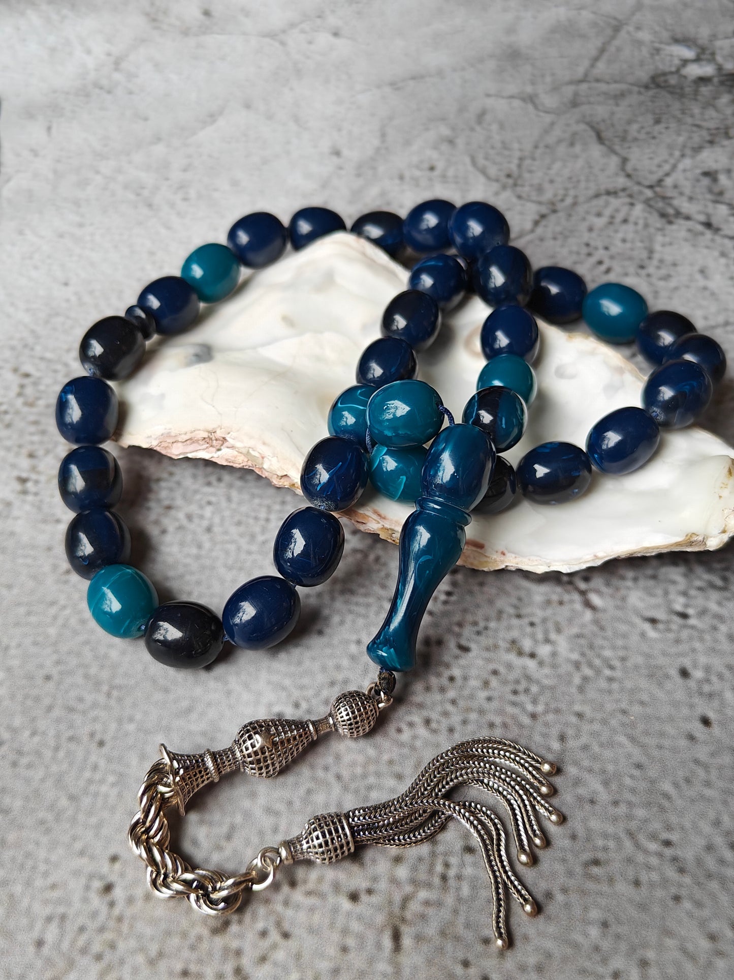 Blue Moon American Bakelite Rosary 35 Beads
