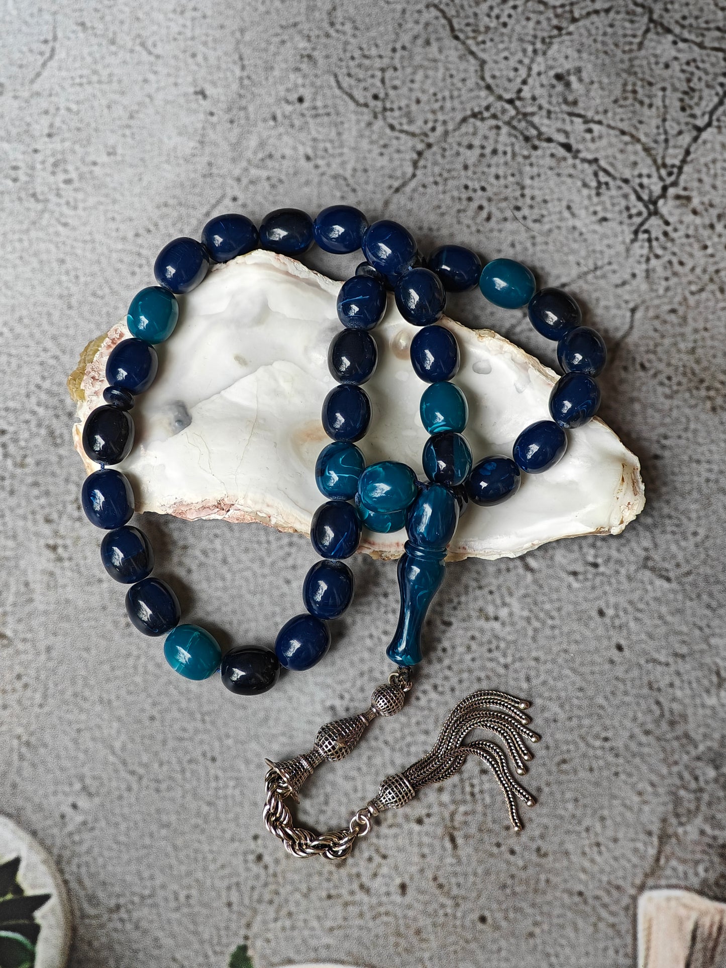 Blue Moon American Bakelite Rosary 35 Beads